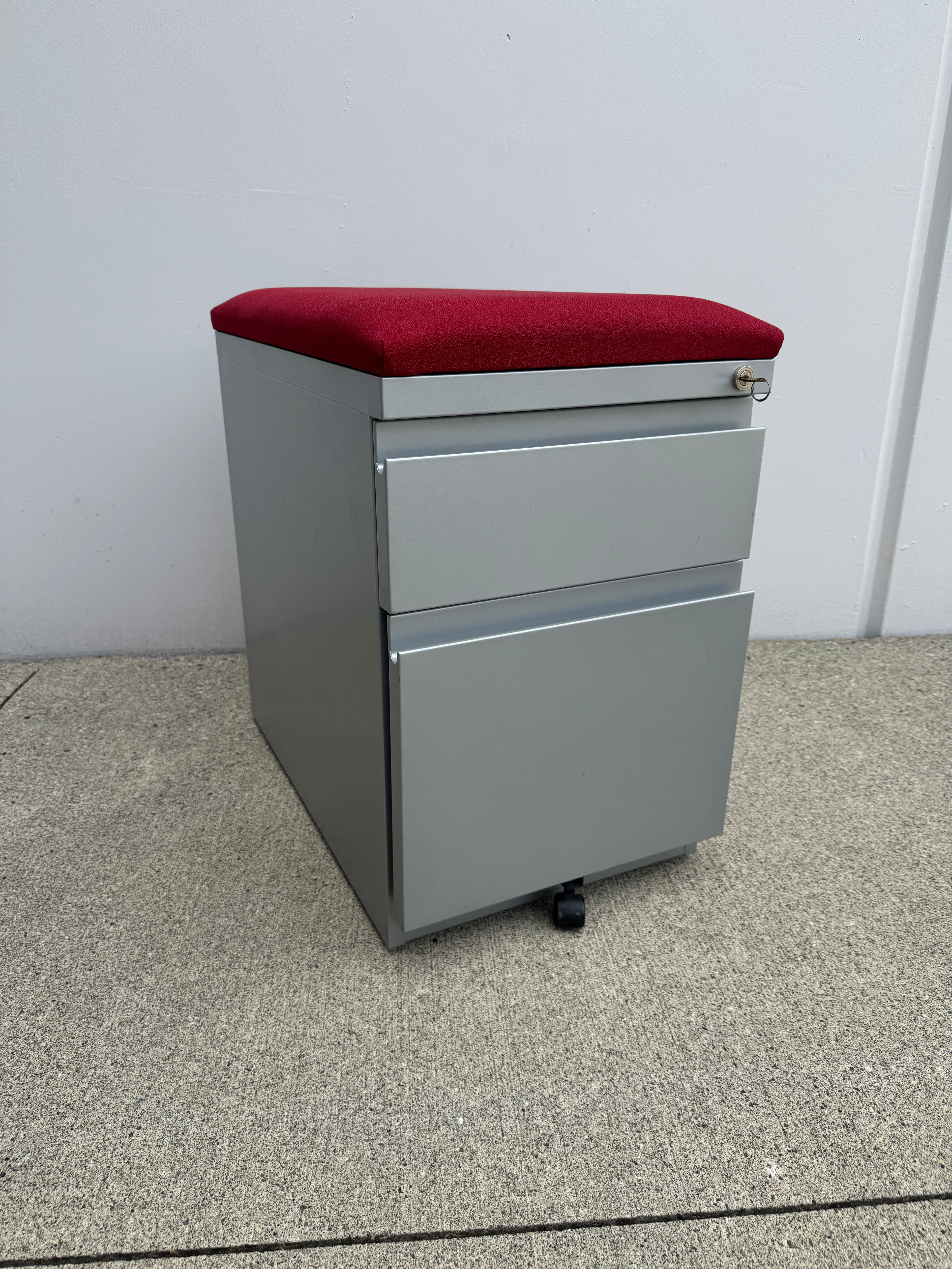 Steelcase Mobile Pedestal with Upholstered Cushion Top