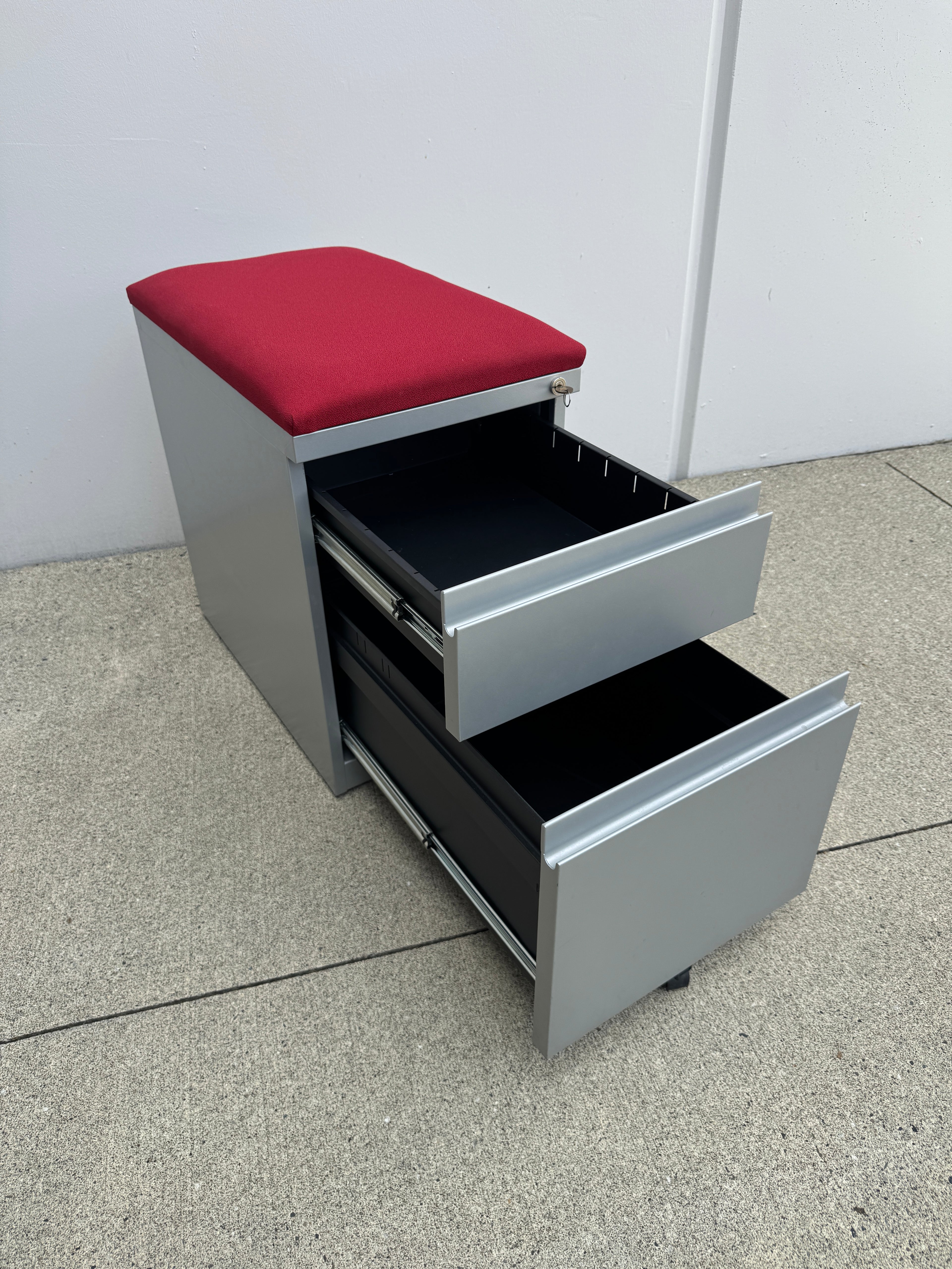 Steelcase Mobile Pedestal with Upholstered Cushion Top