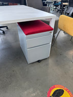 Steelcase Mobile Pedestal with Upholstered Cushion Top