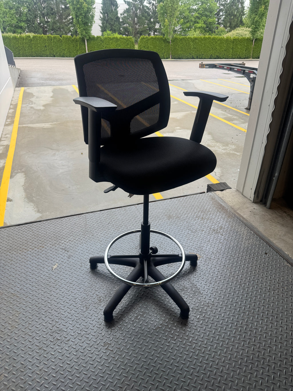 Mesh-Back Drafting Chair - Counter & Standing Desk Seating