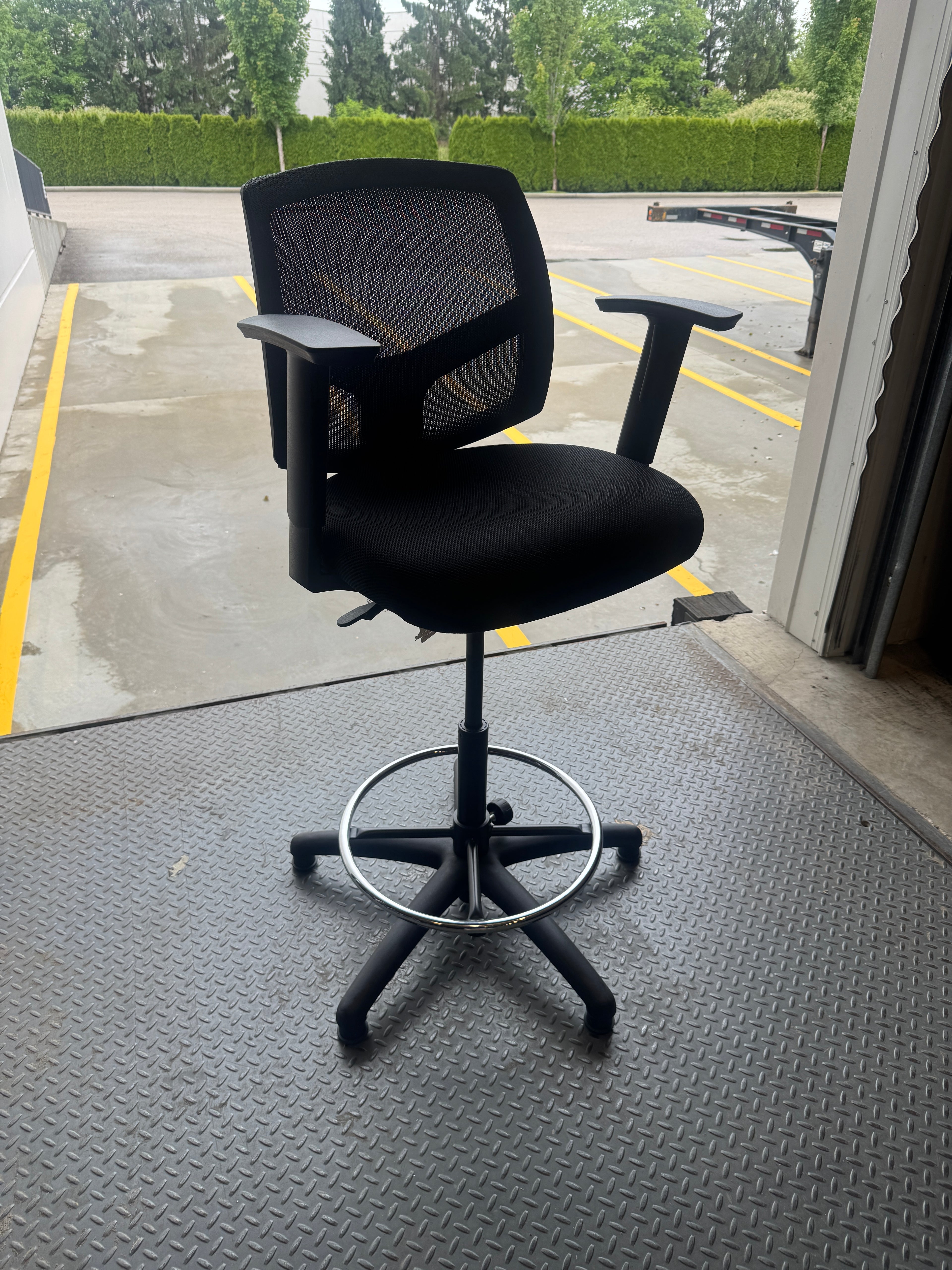 Mesh-Back Drafting Chair - Counter & Standing Desk Seating