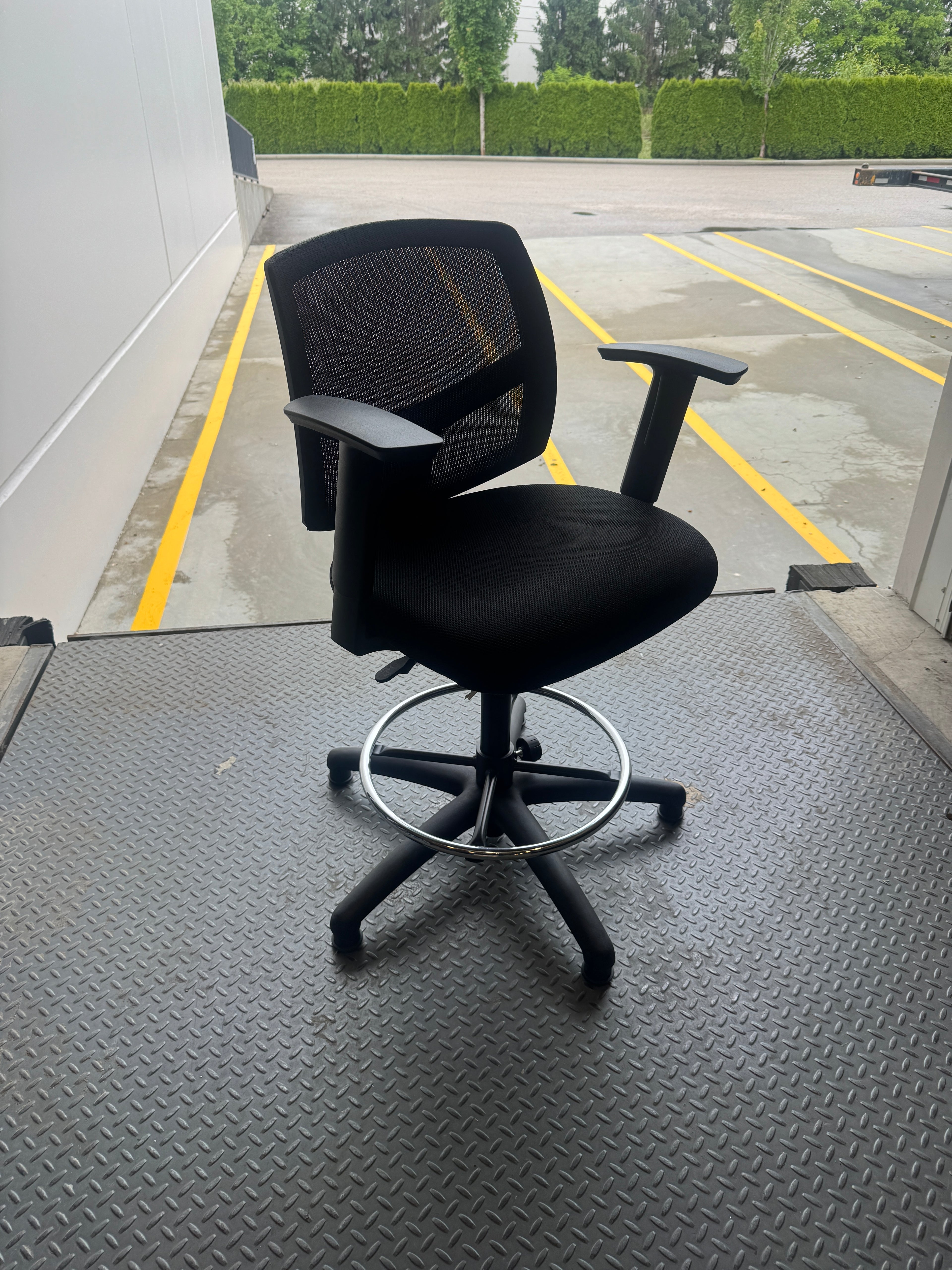 Mesh-Back Drafting Chair - Counter & Standing Desk Seating