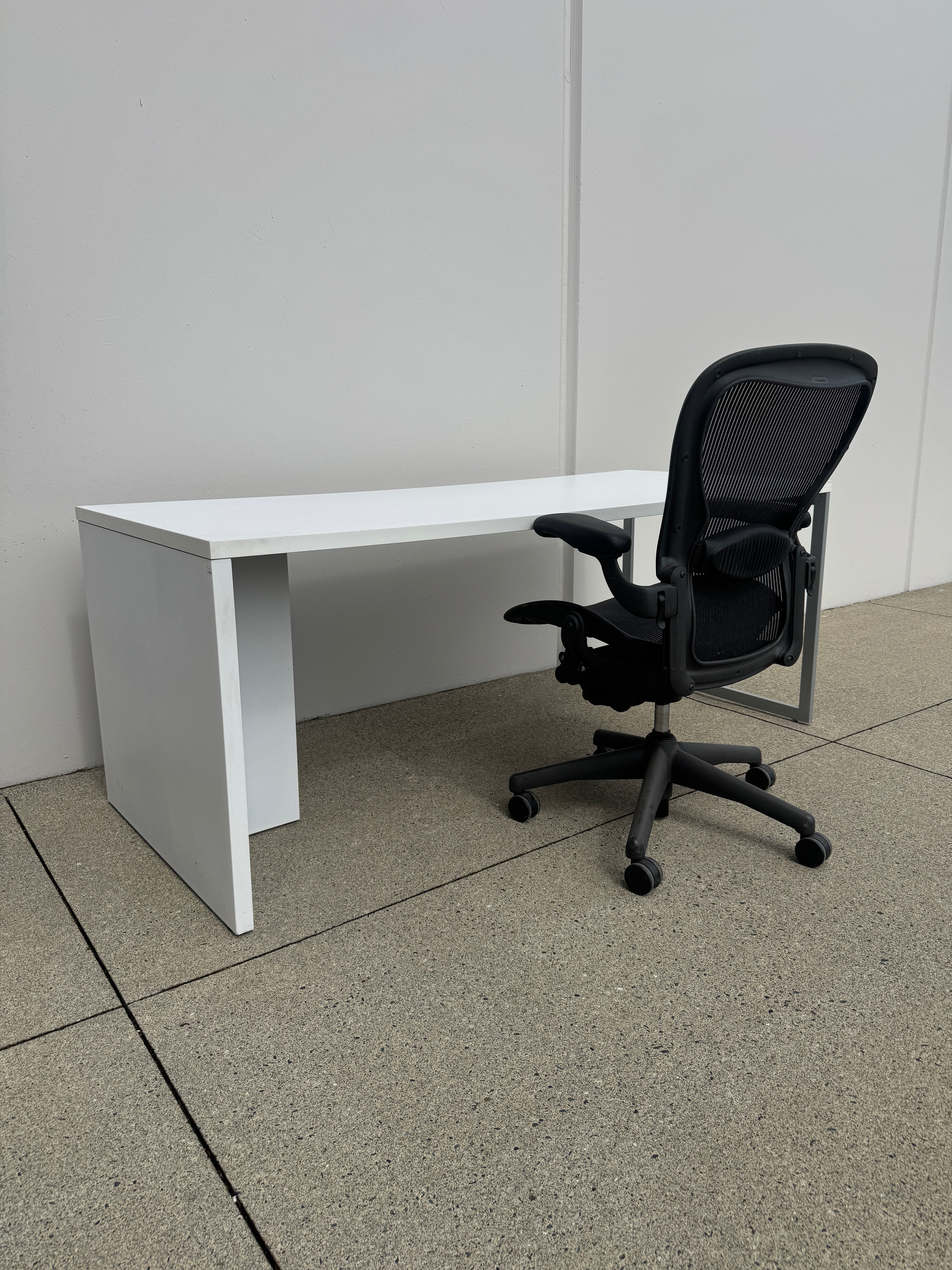 Steelcase Modern Office Desk – 72" x 30" White Workstation