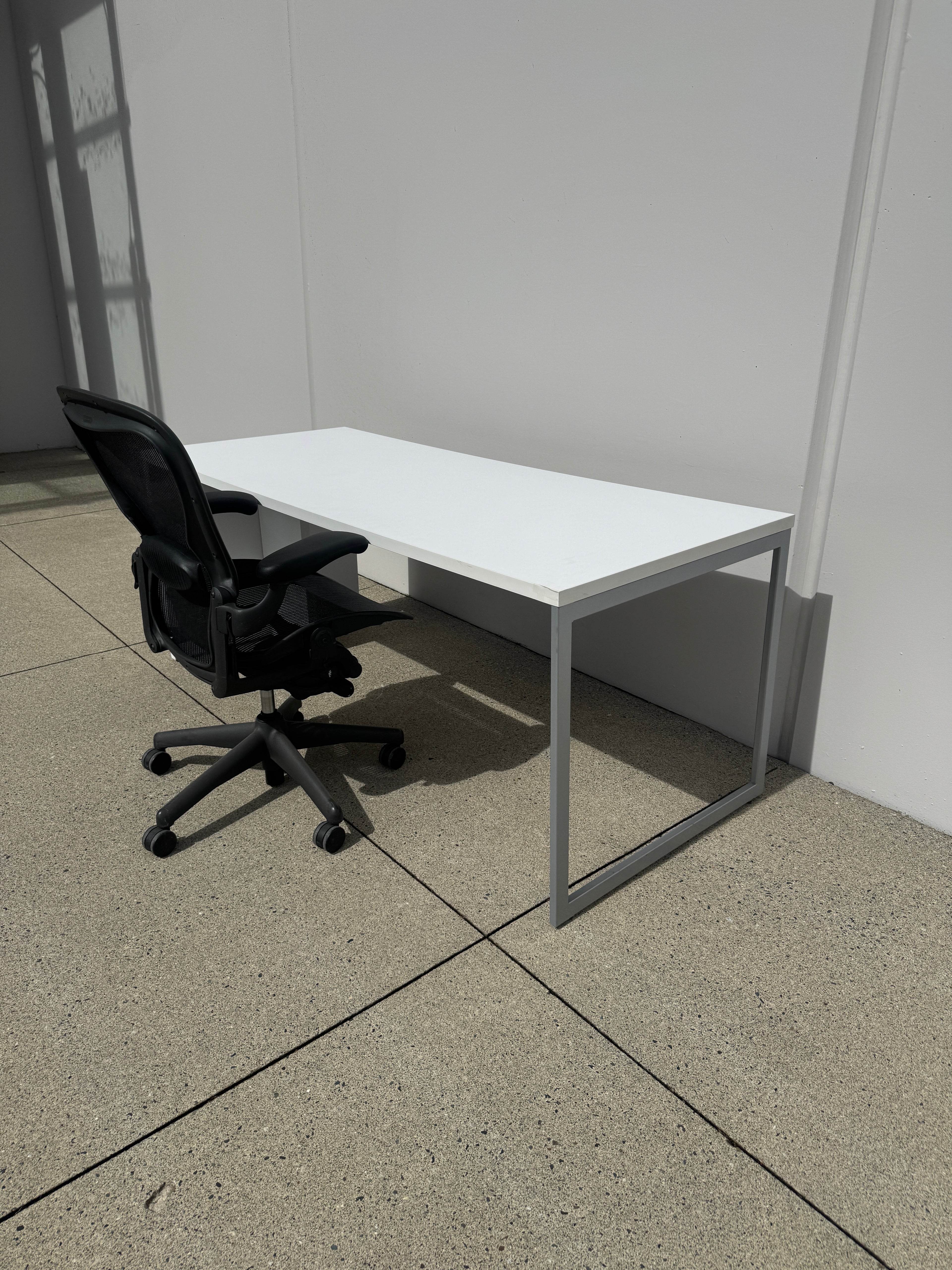Steelcase Modern Office Desk – 72" x 30" White Workstation