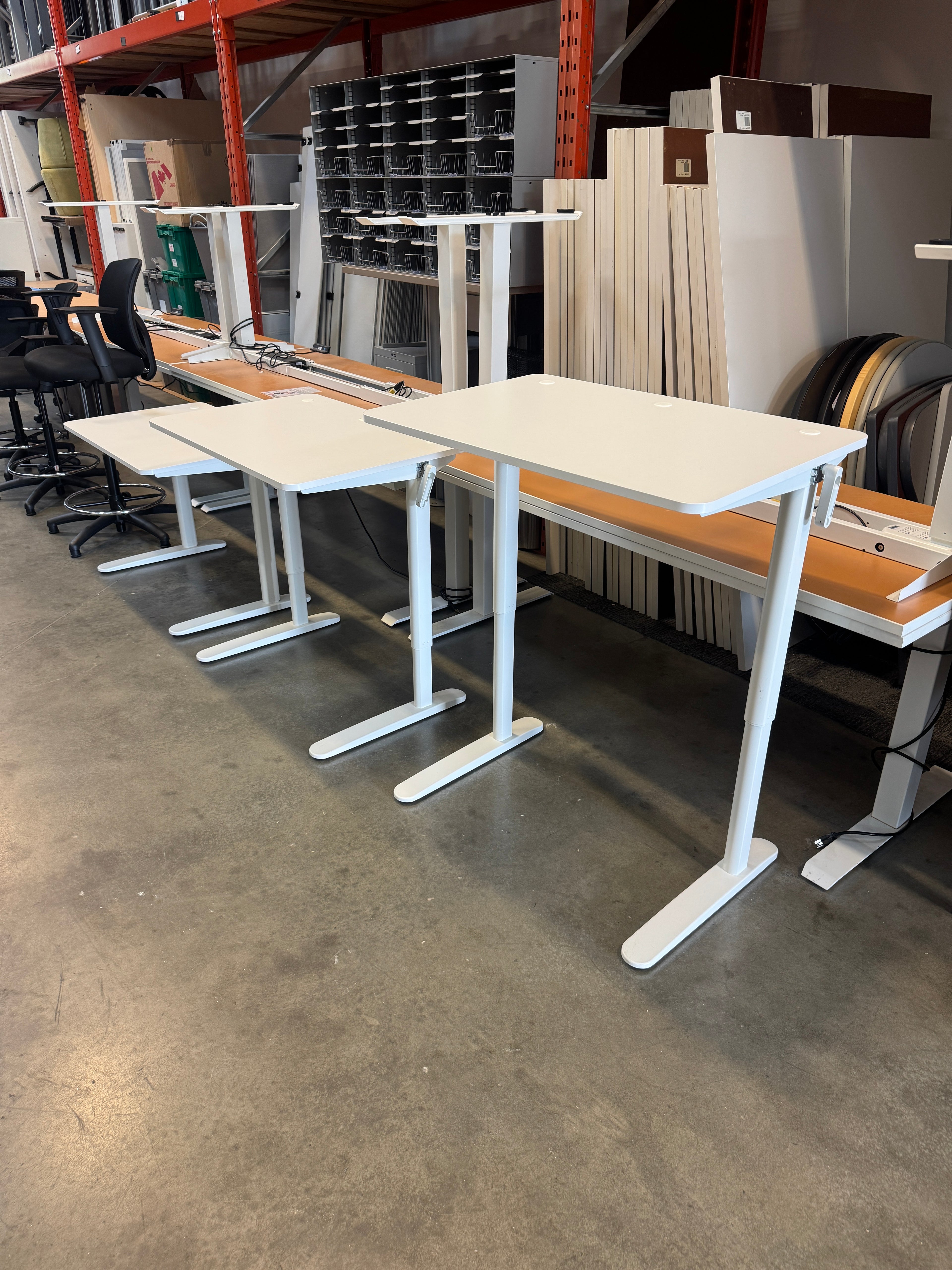 IKEA RELATERA Manual Height Adjustable Desk – White