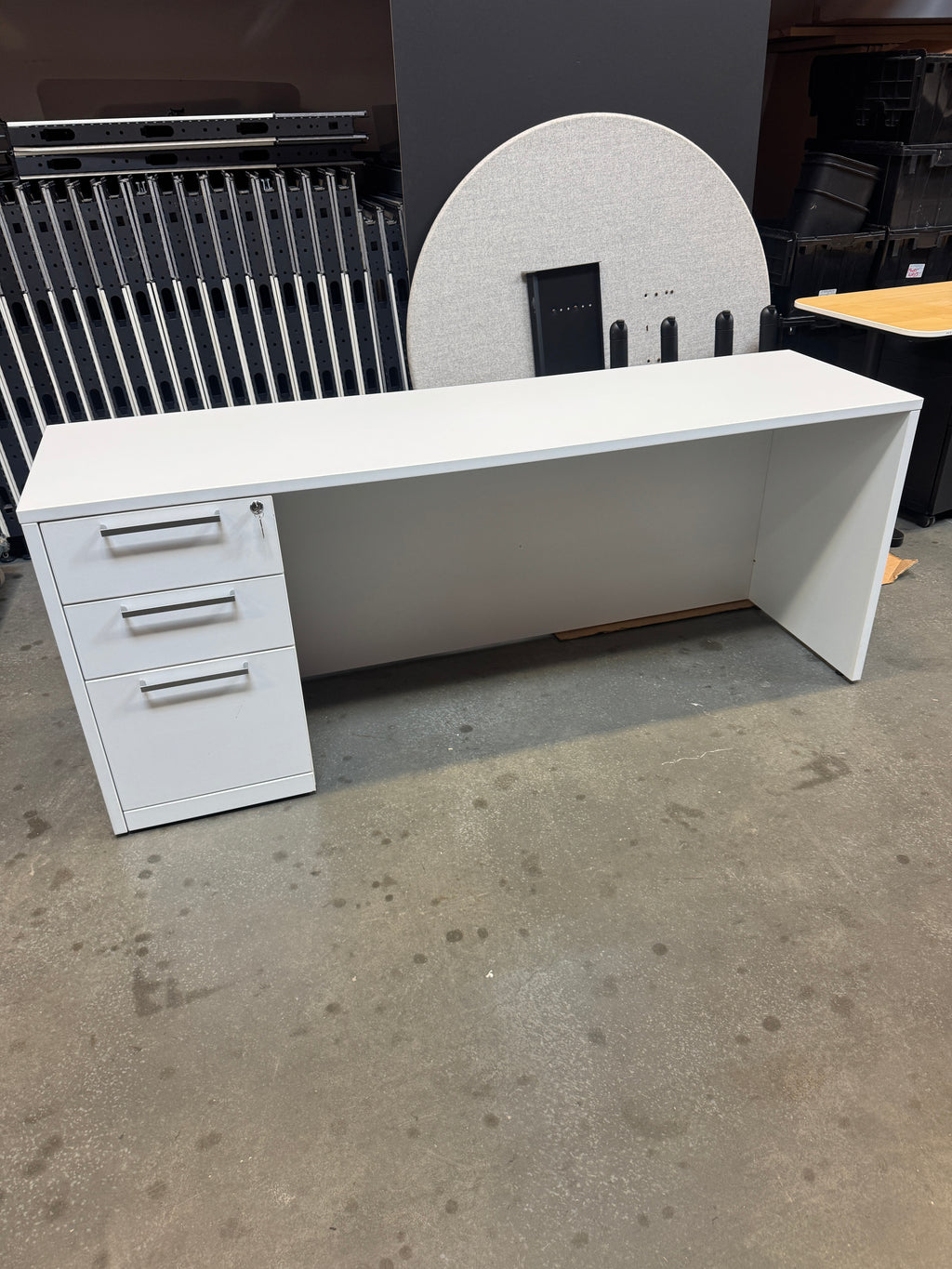 Haworth Executive Desk with Attached Locking Storage
