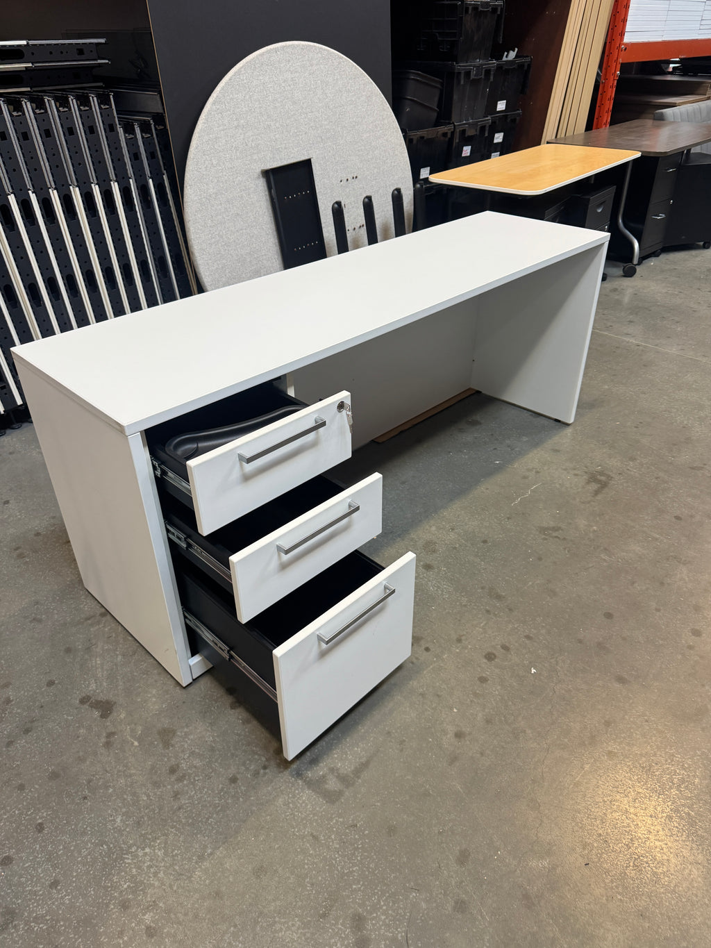 Haworth Executive Desk with Attached Locking Storage
