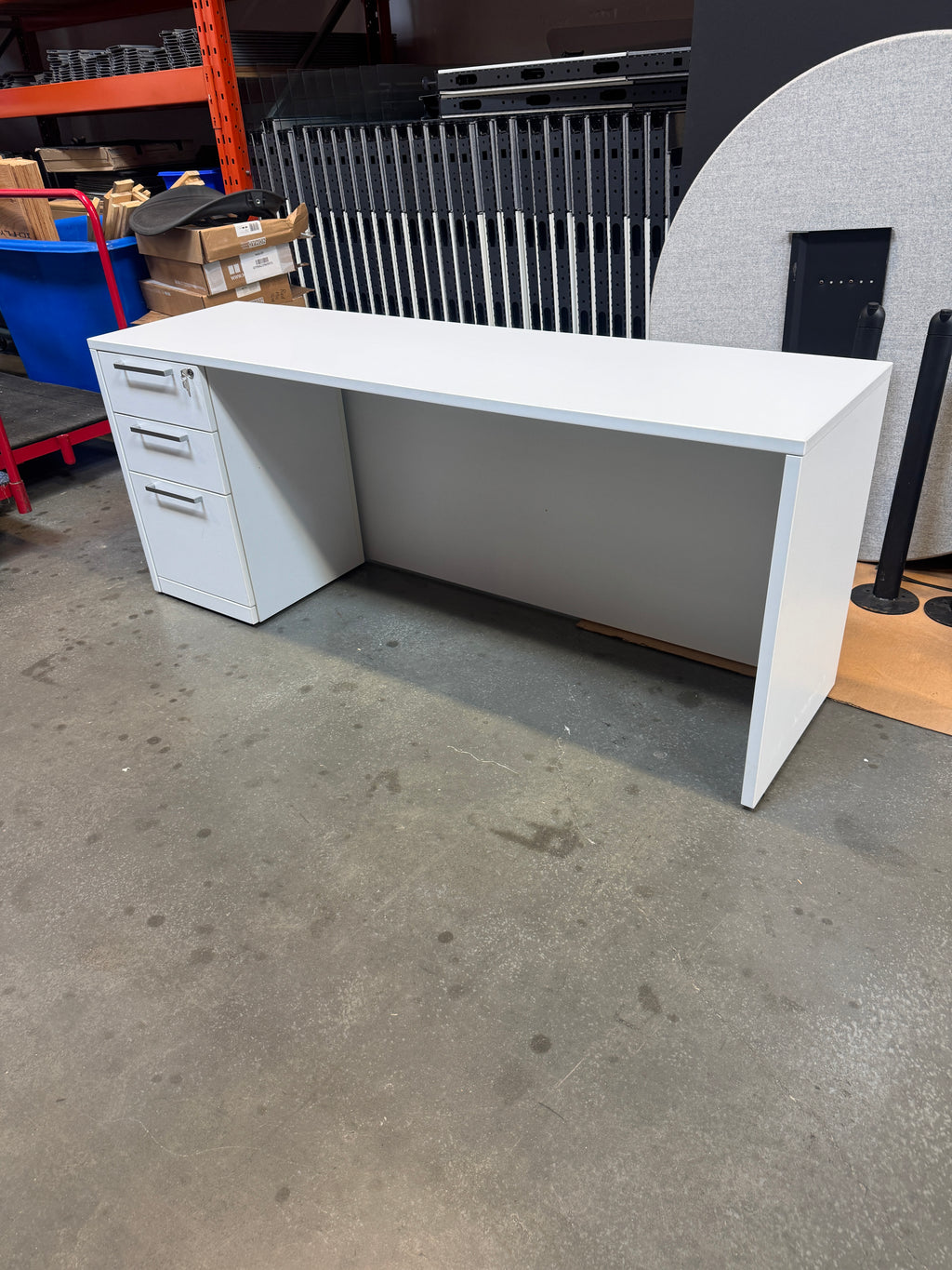 Haworth Executive Desk with Attached Locking Storage