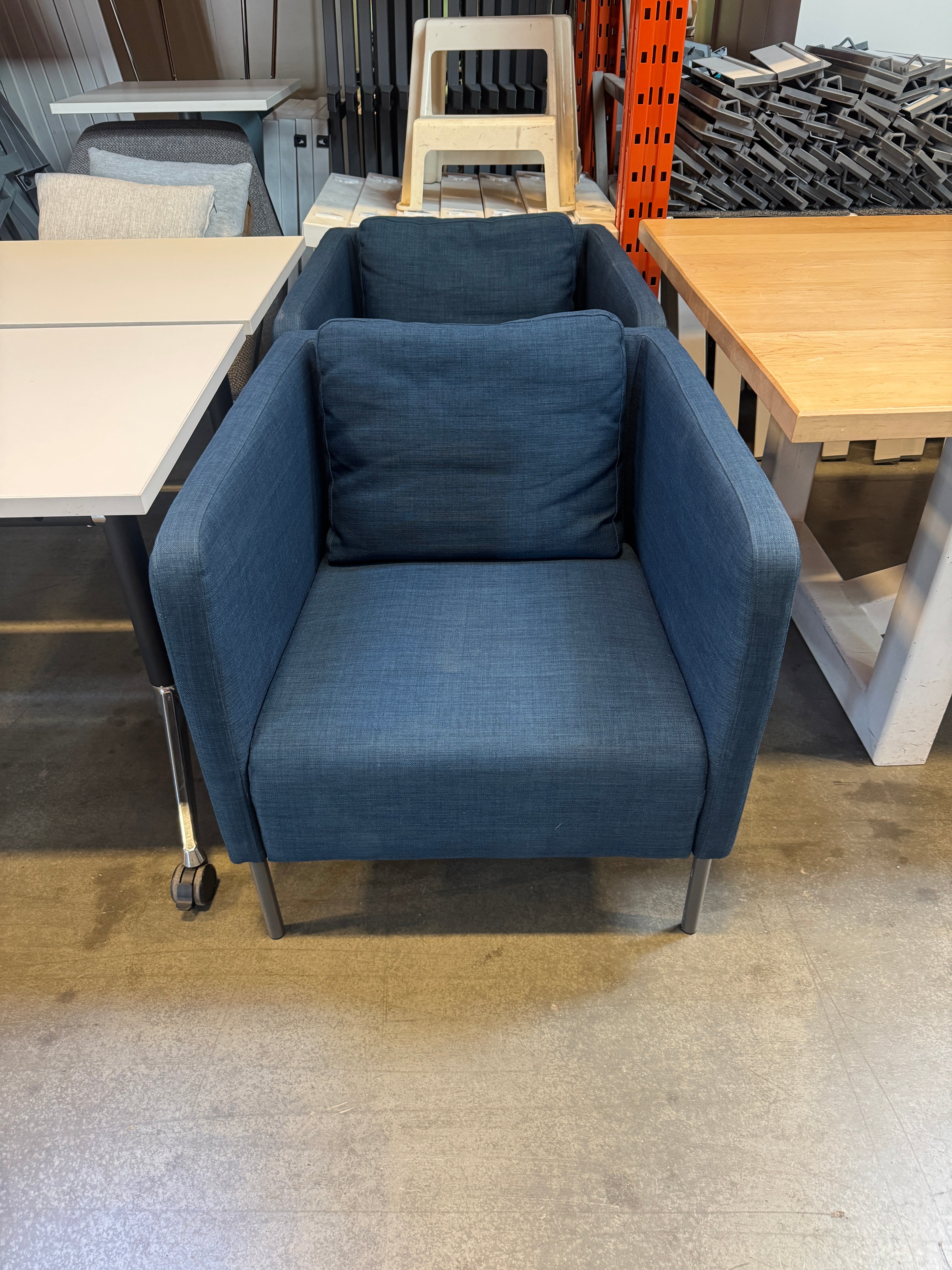 IKEA CARB P2 Lounge Chair – Blue Fabric Accent Chair