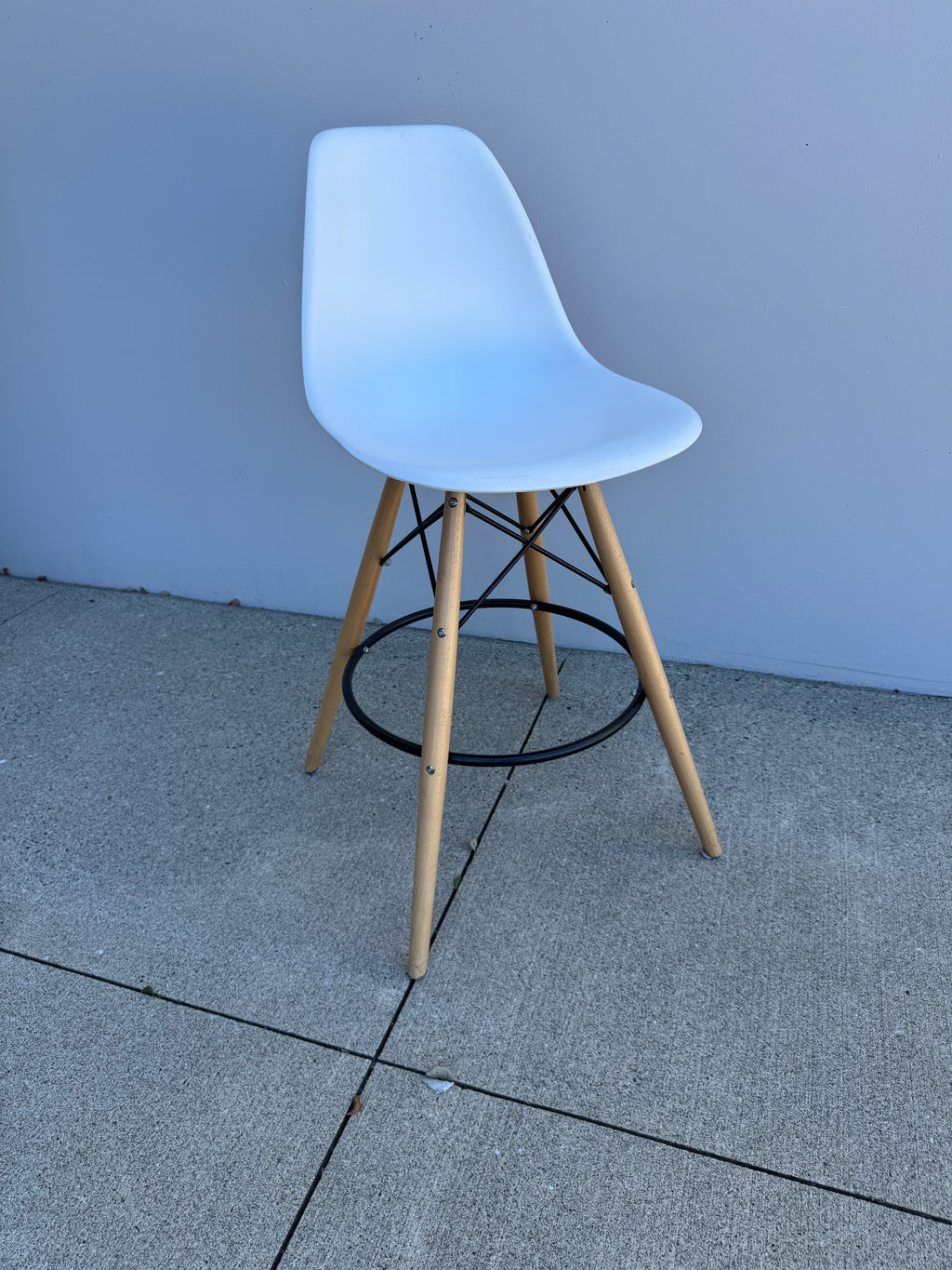 Modern Eiffel-Style Counter Height Stools – White | Wood Legs | Counter Seating