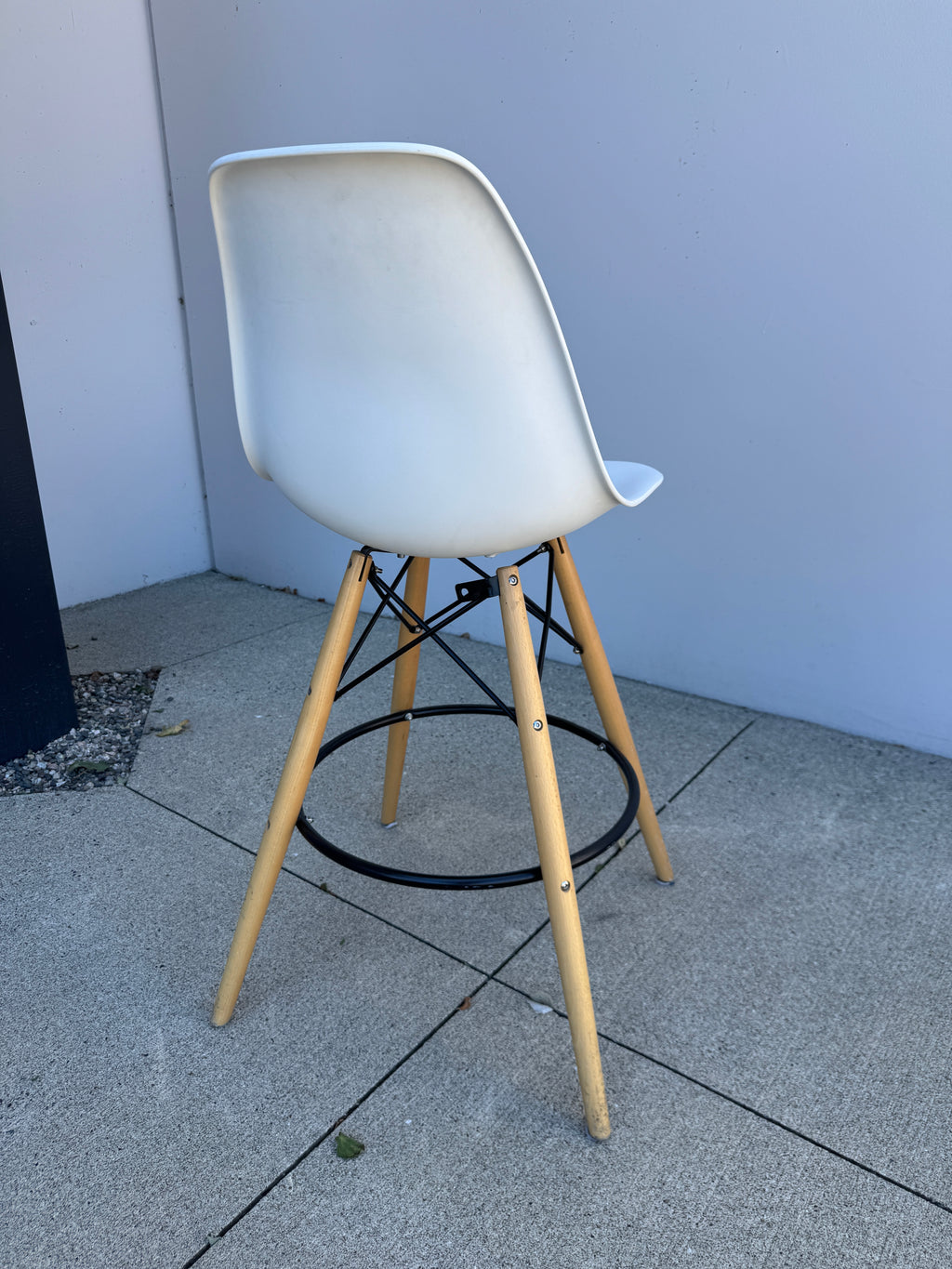 Modern Eiffel-Style Counter Height Stools – White | Wood Legs | Counter Seating