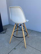 Modern Eiffel-Style Counter Height Stools – White | Wood Legs | Counter Seating