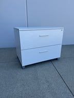 Teknion White Lateral 2 Drawer Filing Cabinet