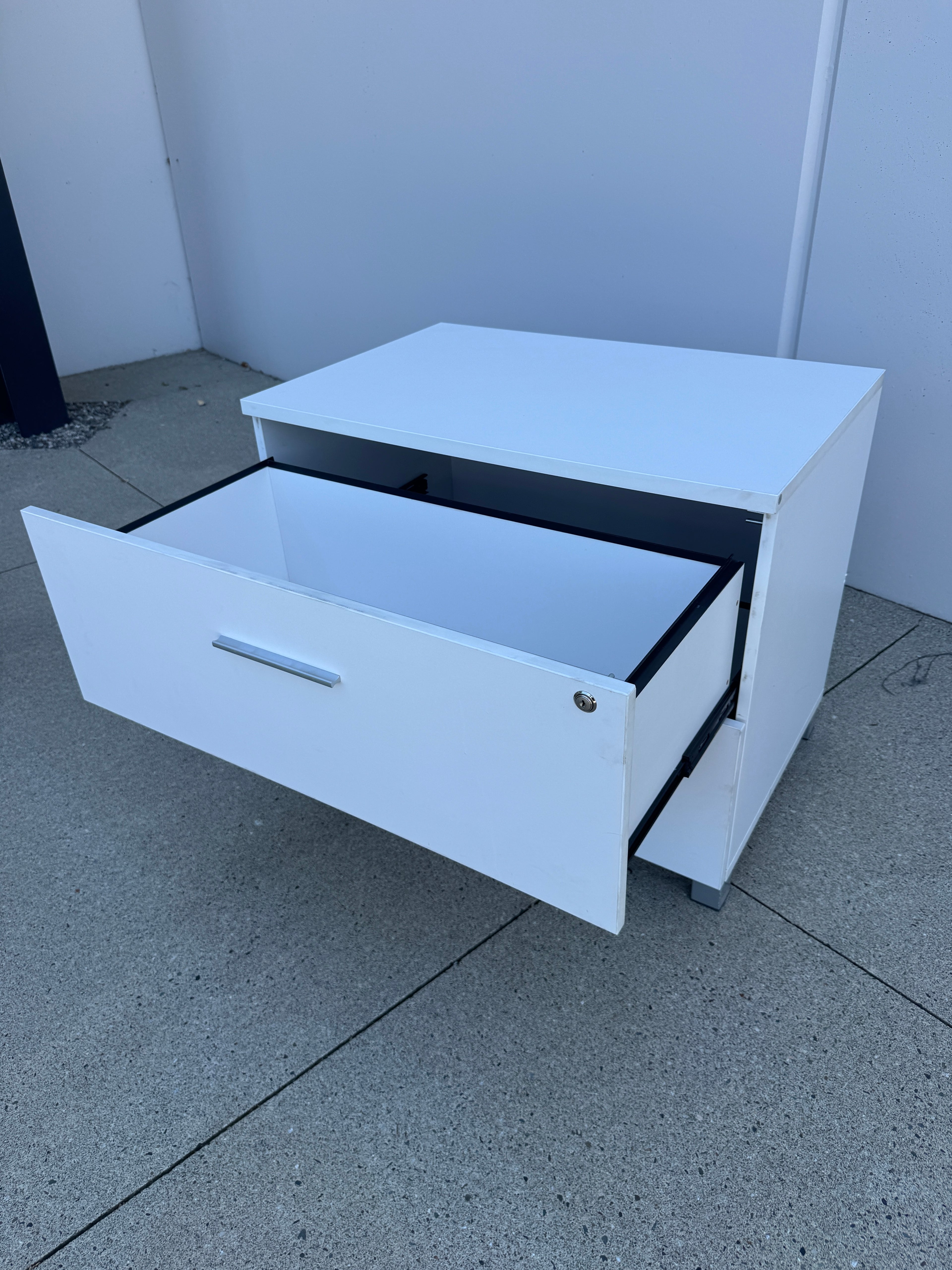 Teknion White Lateral 2 Drawer Filing Cabinet