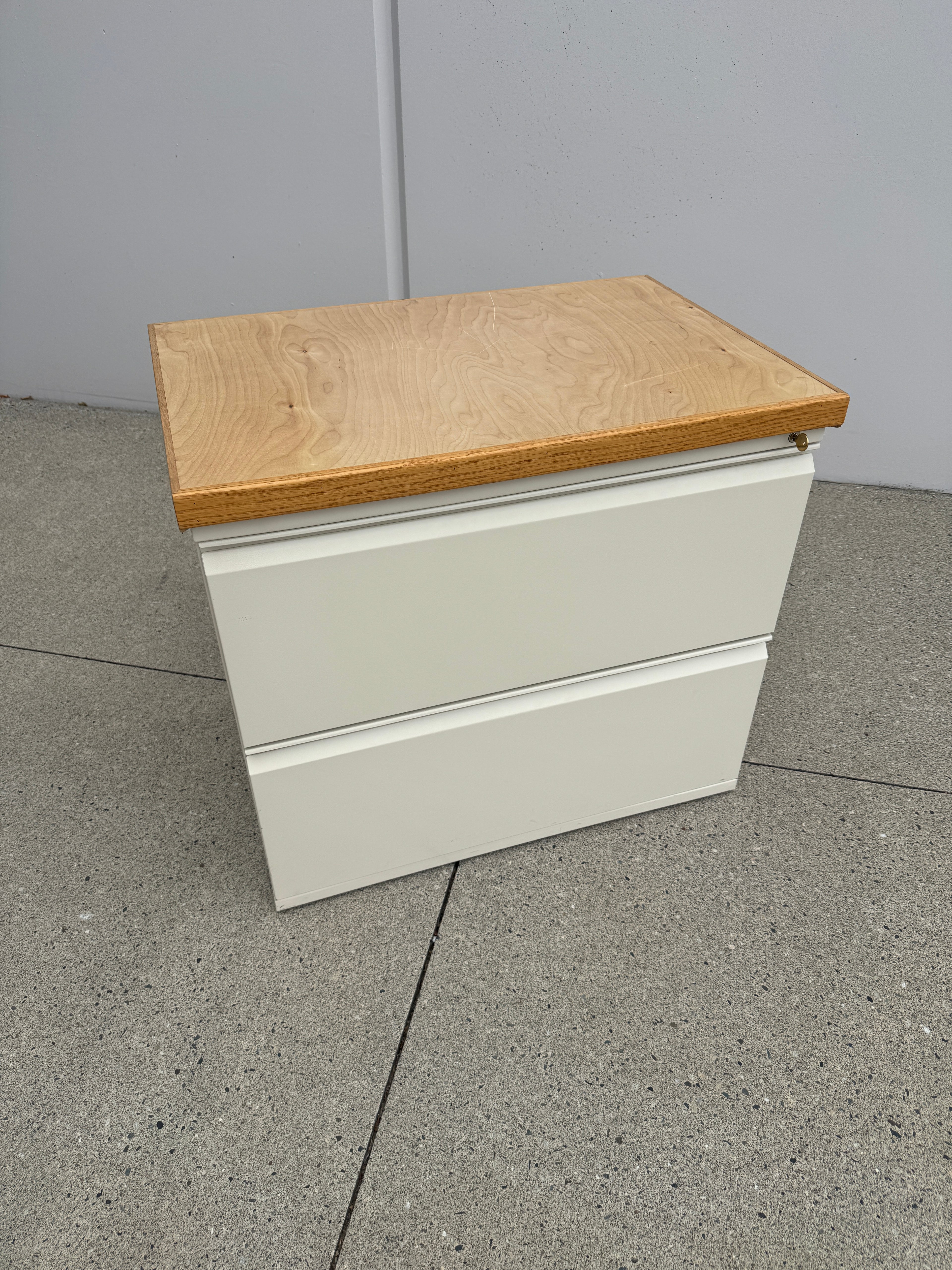 Herman Miller 2-Drawer Lateral File Cabinet w/ Solid Wood Top