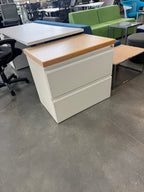 Herman Miller 2-Drawer Lateral File Cabinet w/ Solid Wood Top