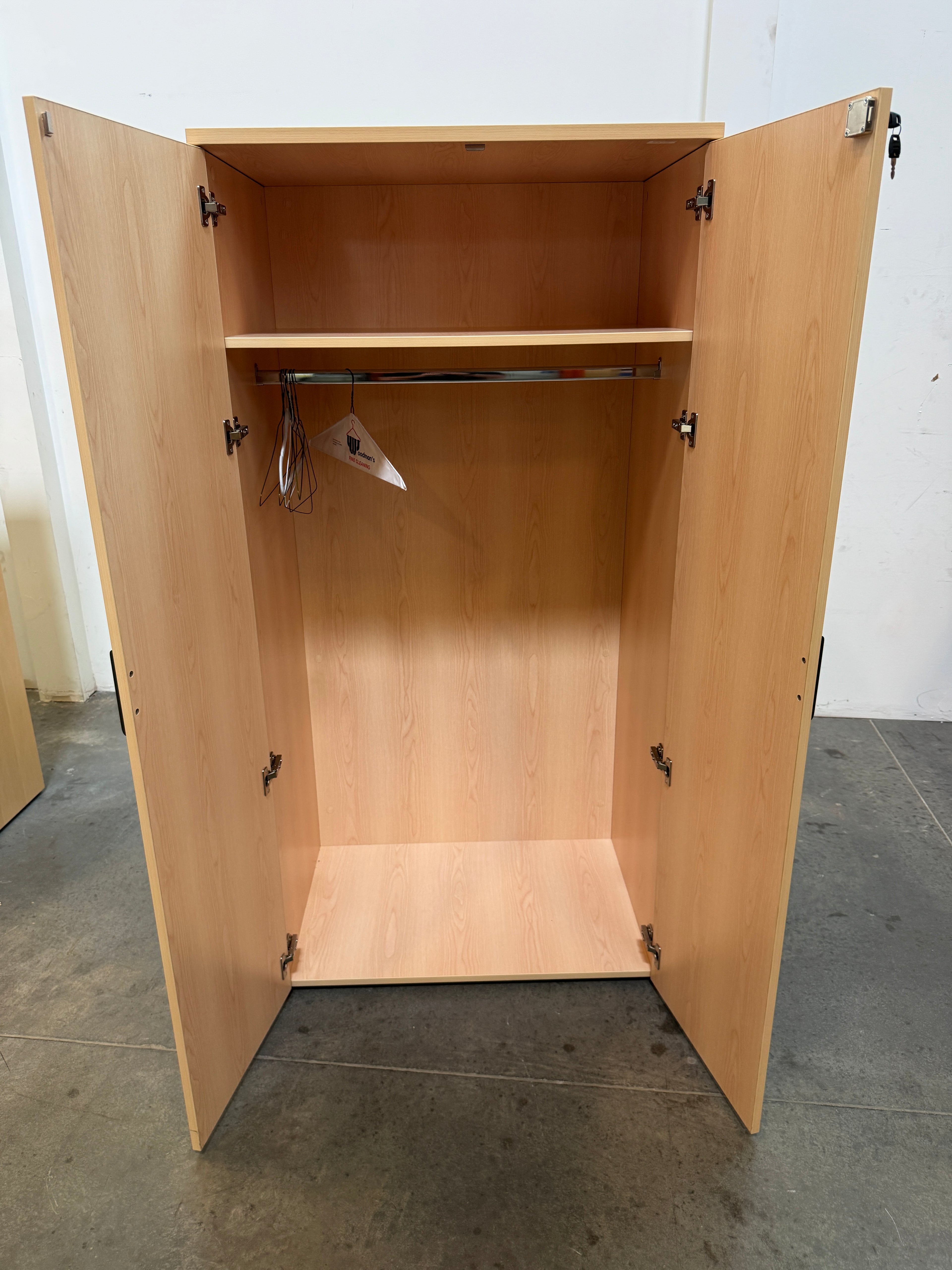 Maple Locking Office Wardrobe Cabinet