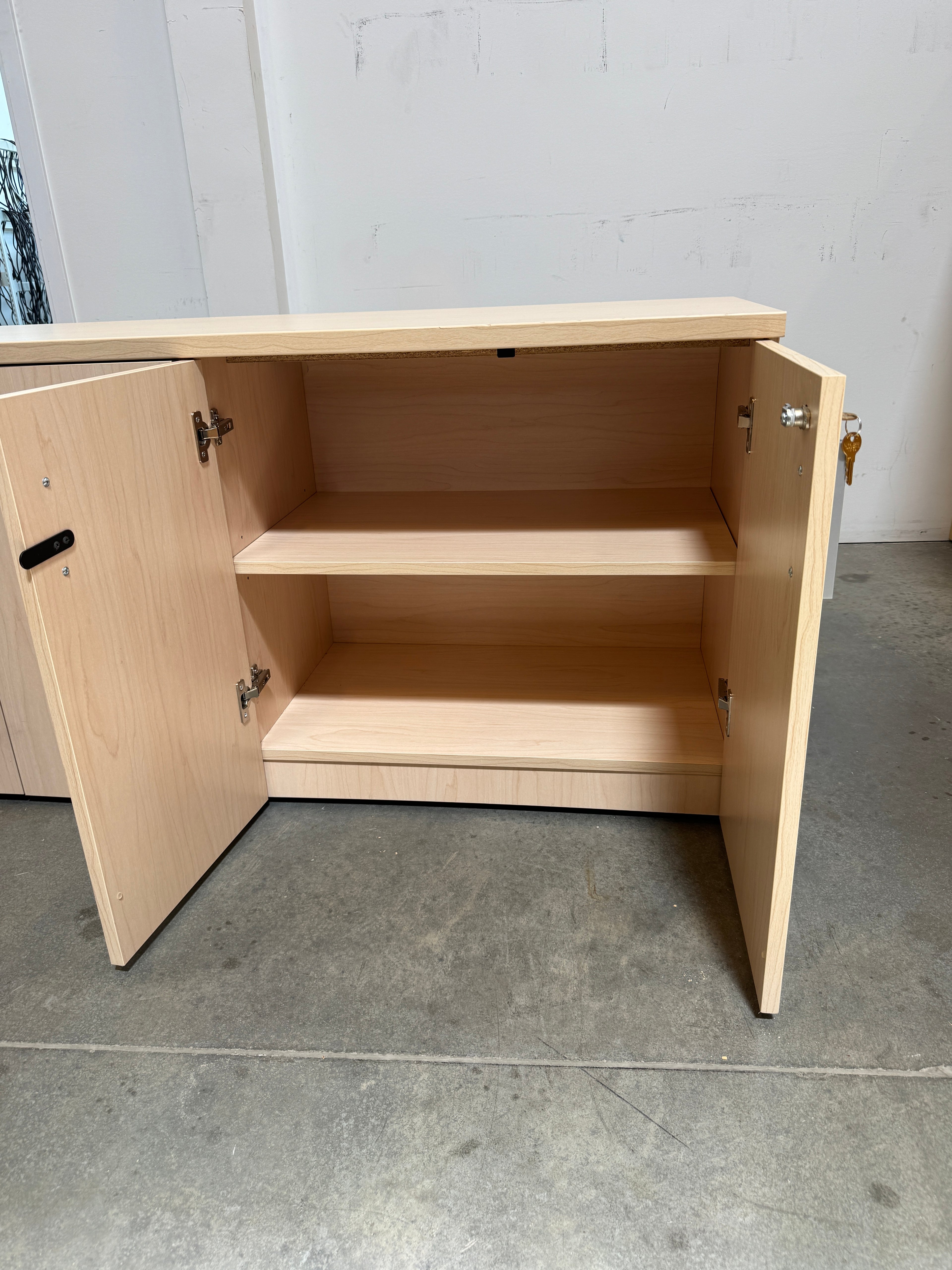 Steelcase Locking Storage Credenza Cabinet – 60" Maple