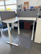 Workspace 48" Electric L-Shape Sit-Stand Desk with Privacy Panels