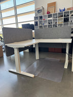 Workspace 48" Electric L-Shape Sit-Stand Desk with Privacy Panels