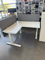 Workspace 48" Electric L-Shape Sit-Stand Desk with Privacy Panels