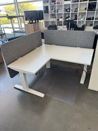 Workspace 48" Electric L-Shape Sit-Stand Desk with Privacy Panels