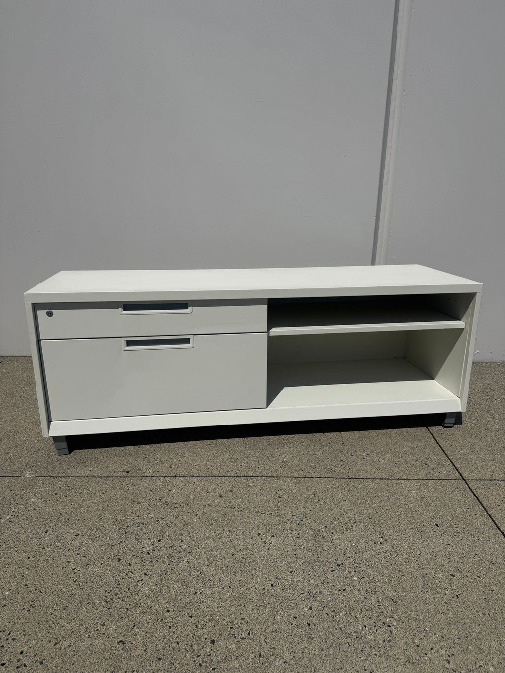 Teknion Low Storage Credenza – White | Locking File Storage