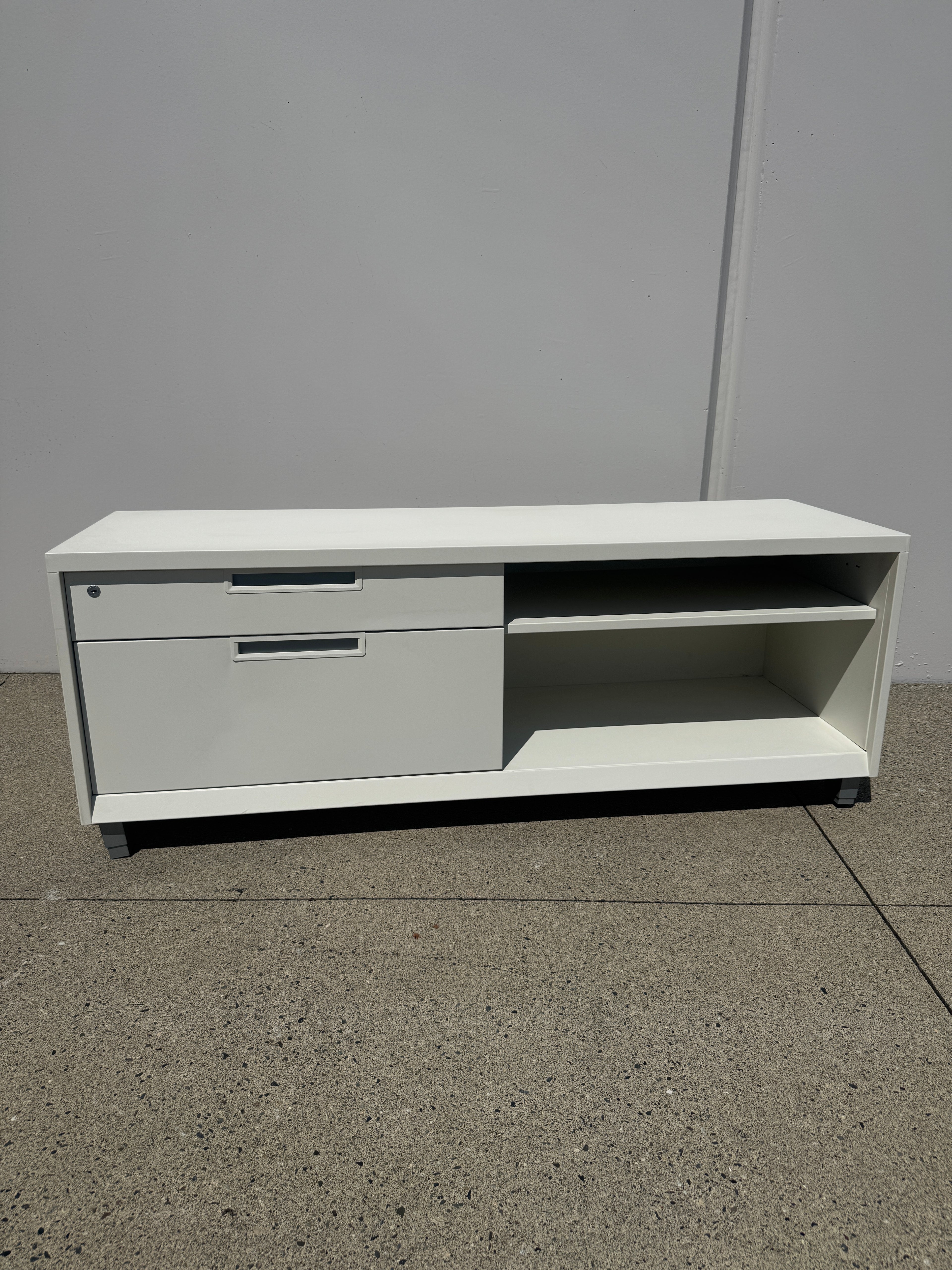Teknion Low Storage Credenza – White | Locking File Storage