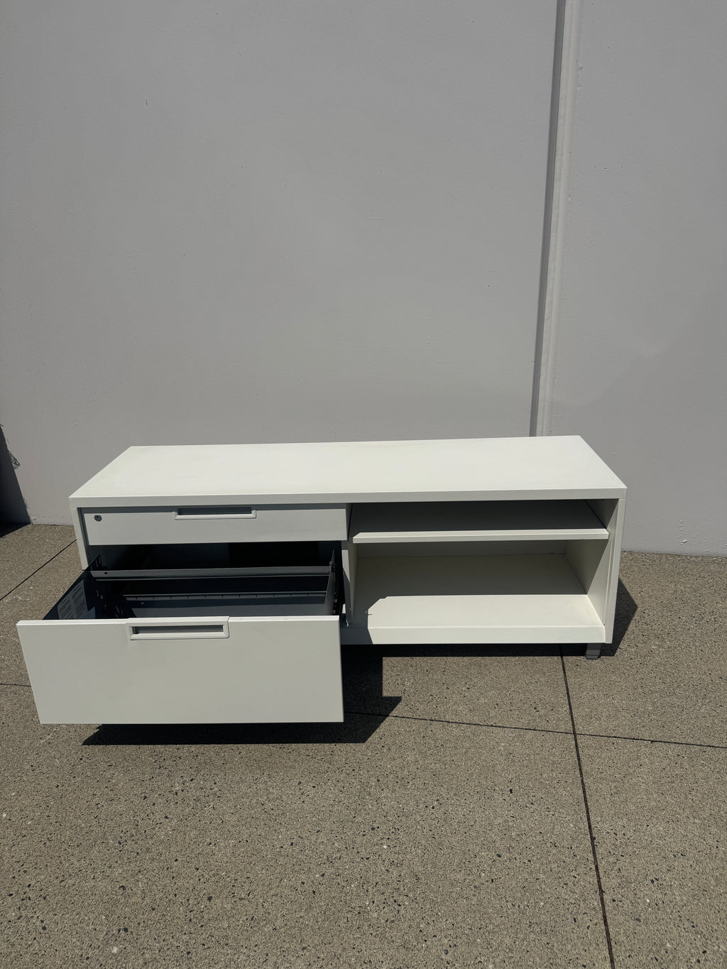 Teknion Low Storage Credenza – White | Locking File Storage