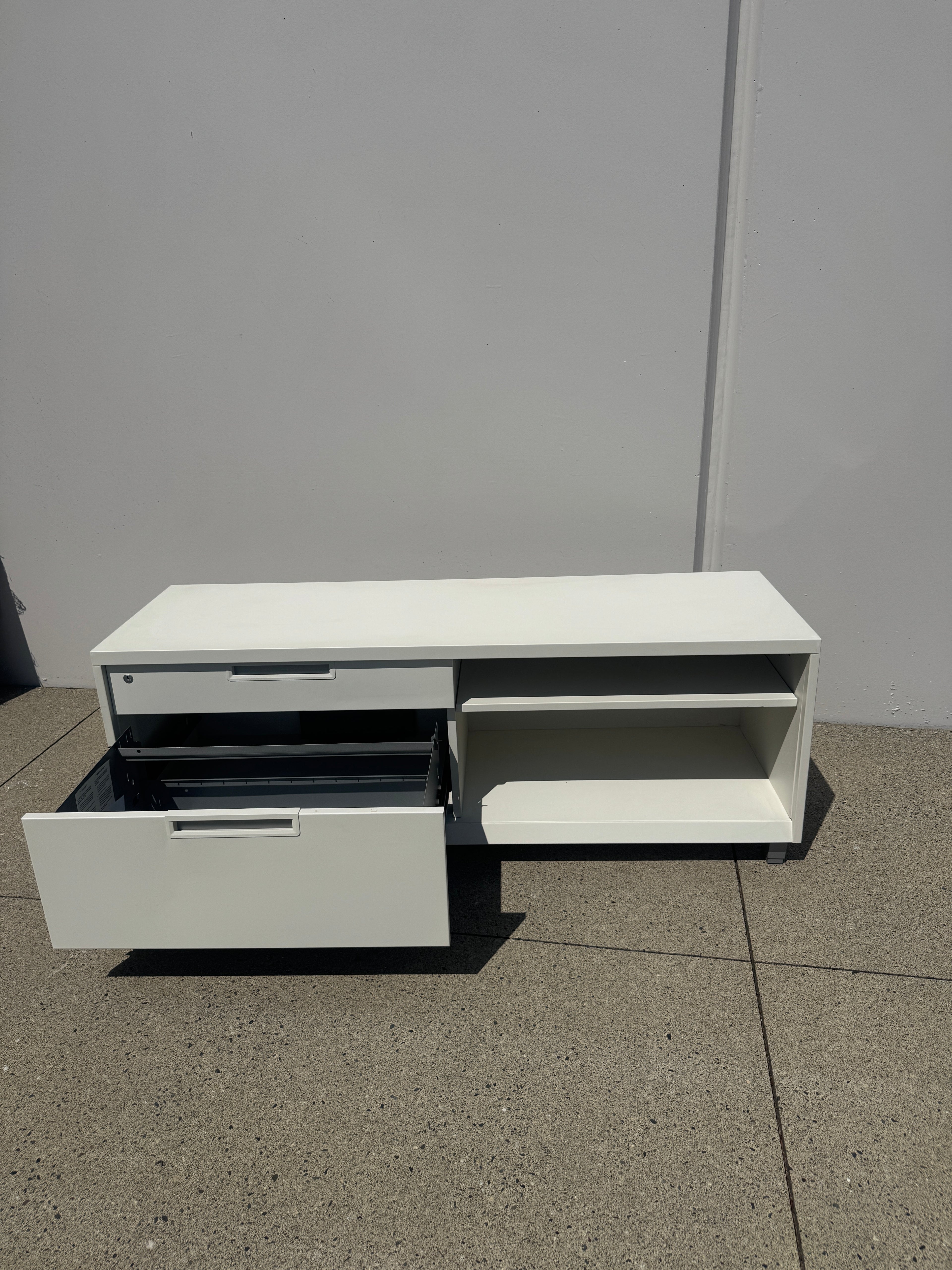 Teknion Low Storage Credenza – White | Locking File Storage