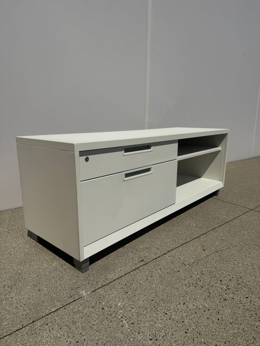 Teknion Low Storage Credenza – White | Locking File Storage