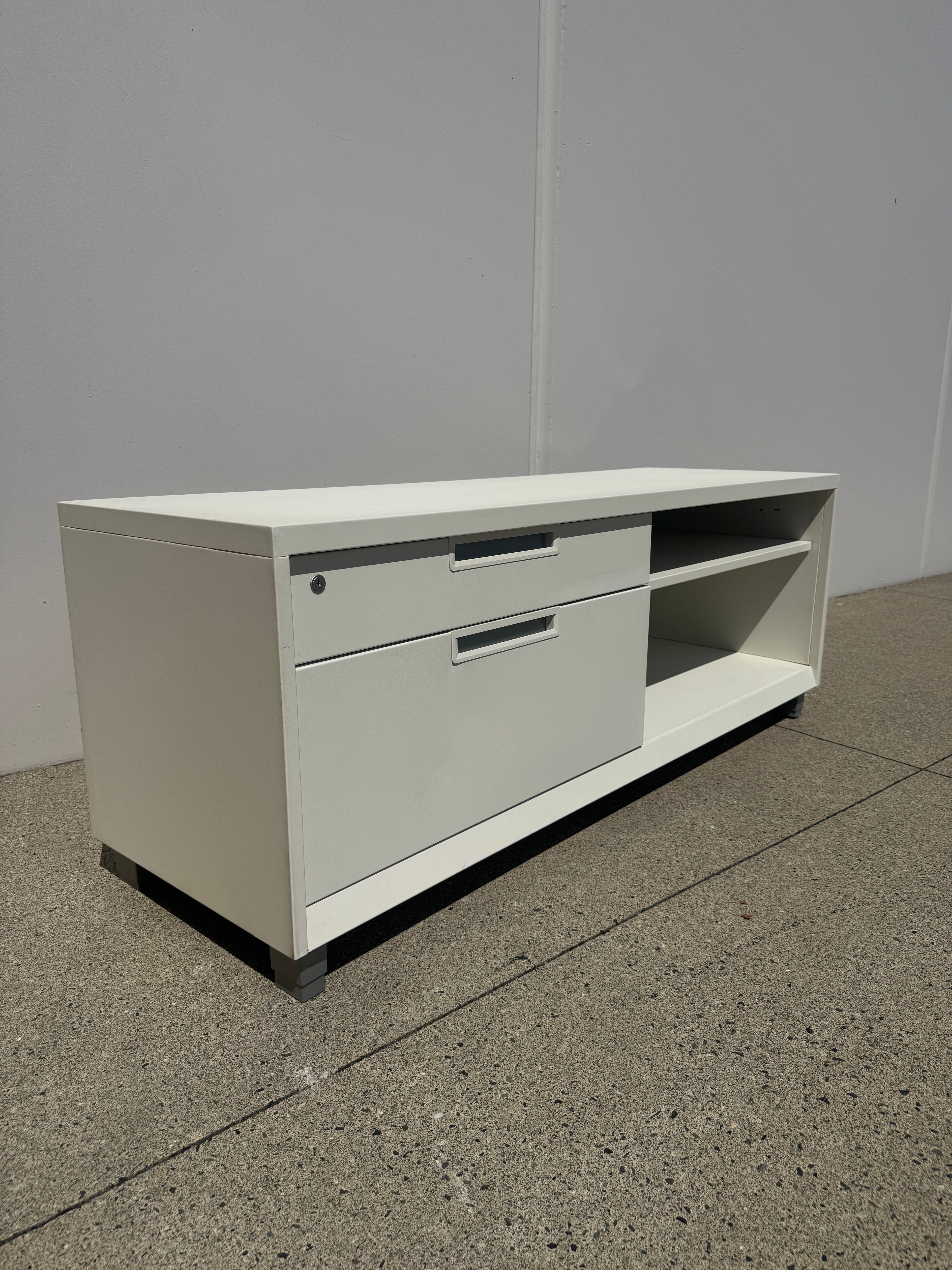 Teknion Low Storage Credenza – White | Locking File Storage