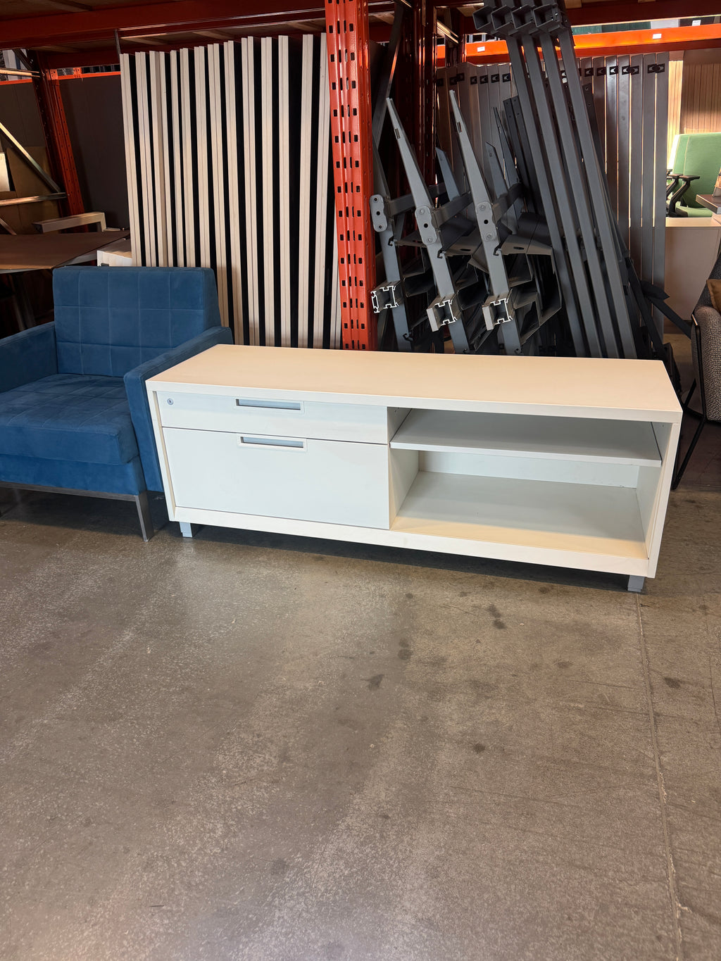 Teknion Low Storage Credenza – White | Locking File Storage