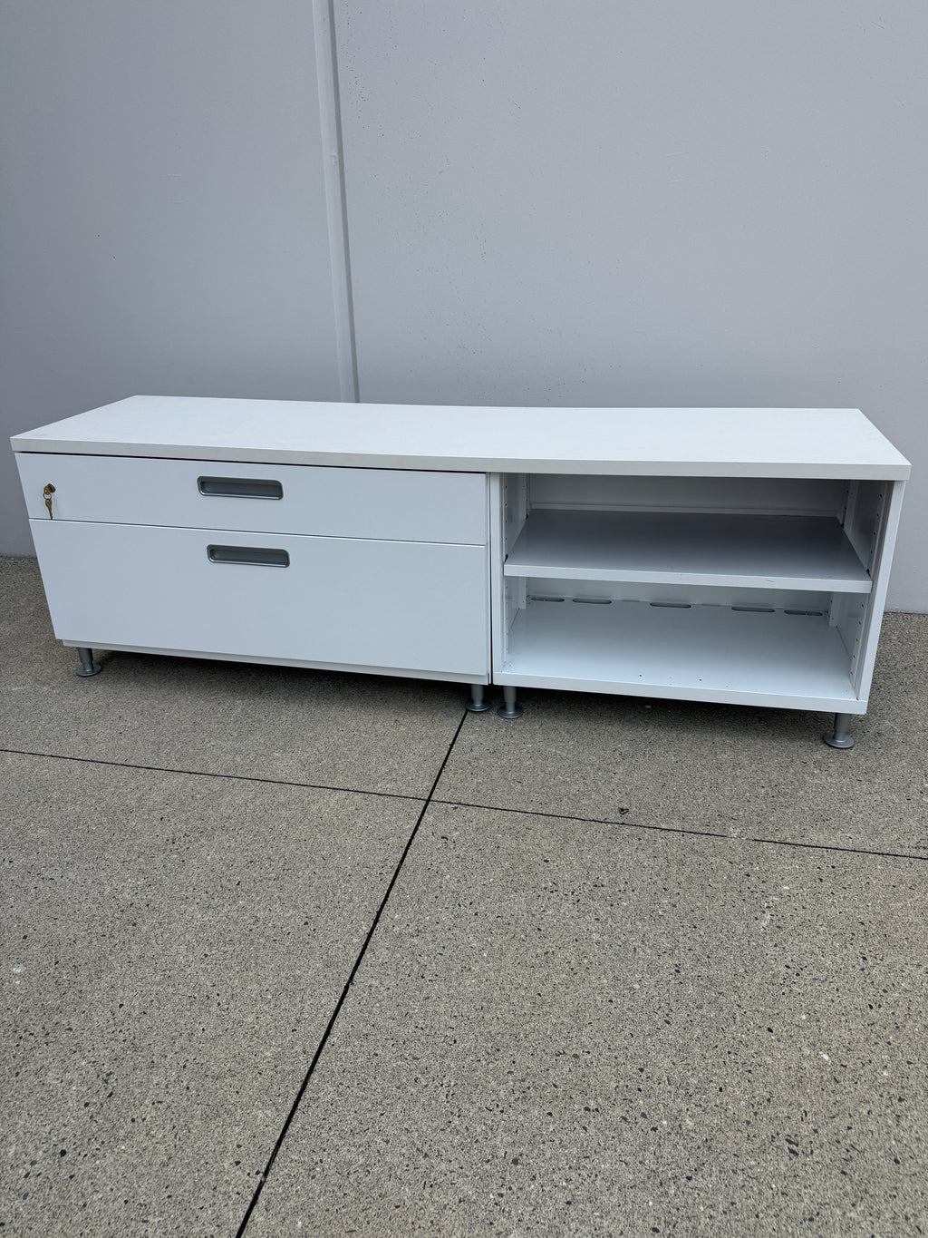 White Steelcase 72" Storage Credenza / TV Stand