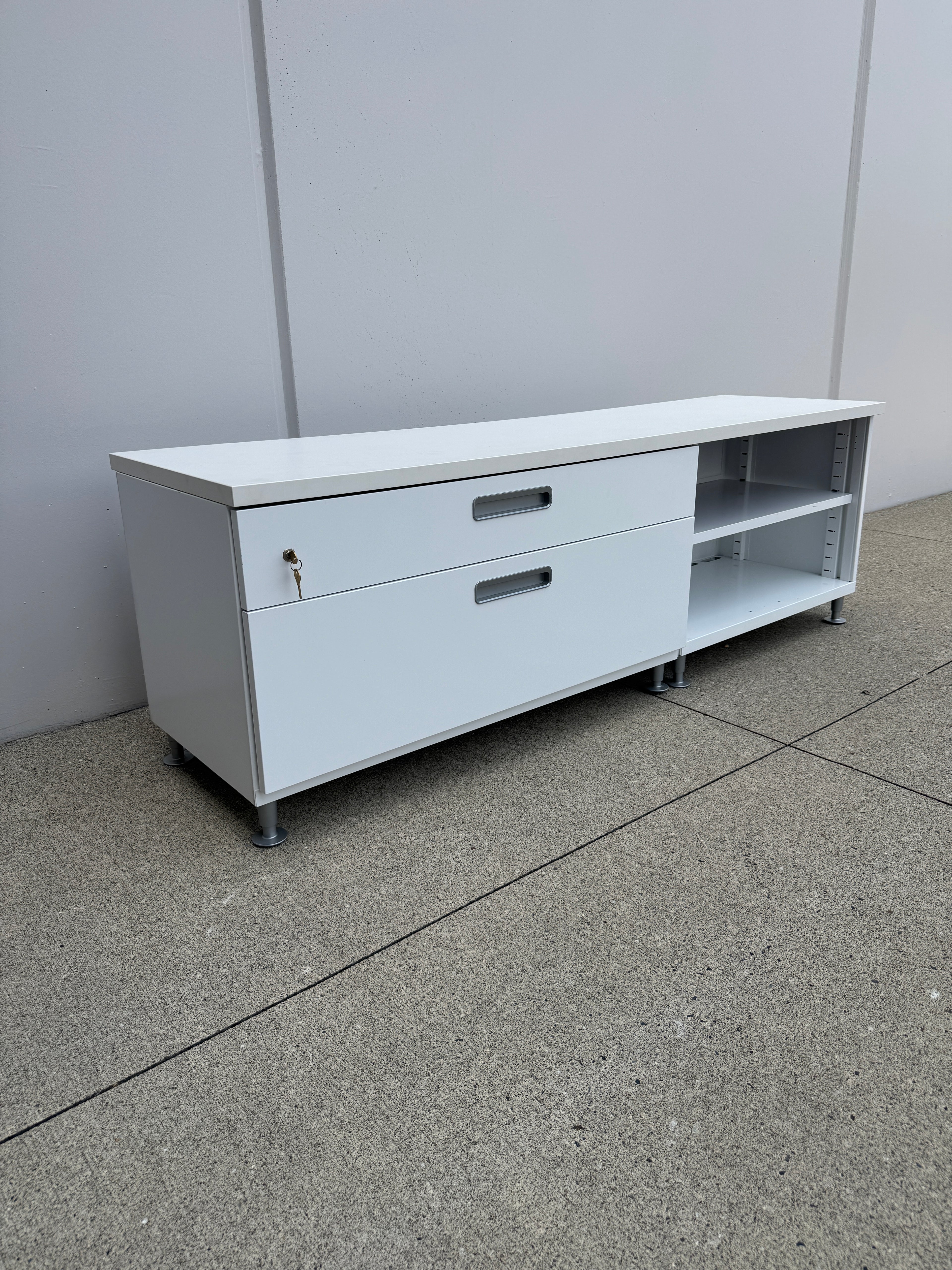 White Steelcase 72" Storage Credenza / TV Stand