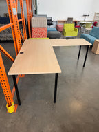 6' x 6' L-Shaped Office Desk – Light Wood Finish
