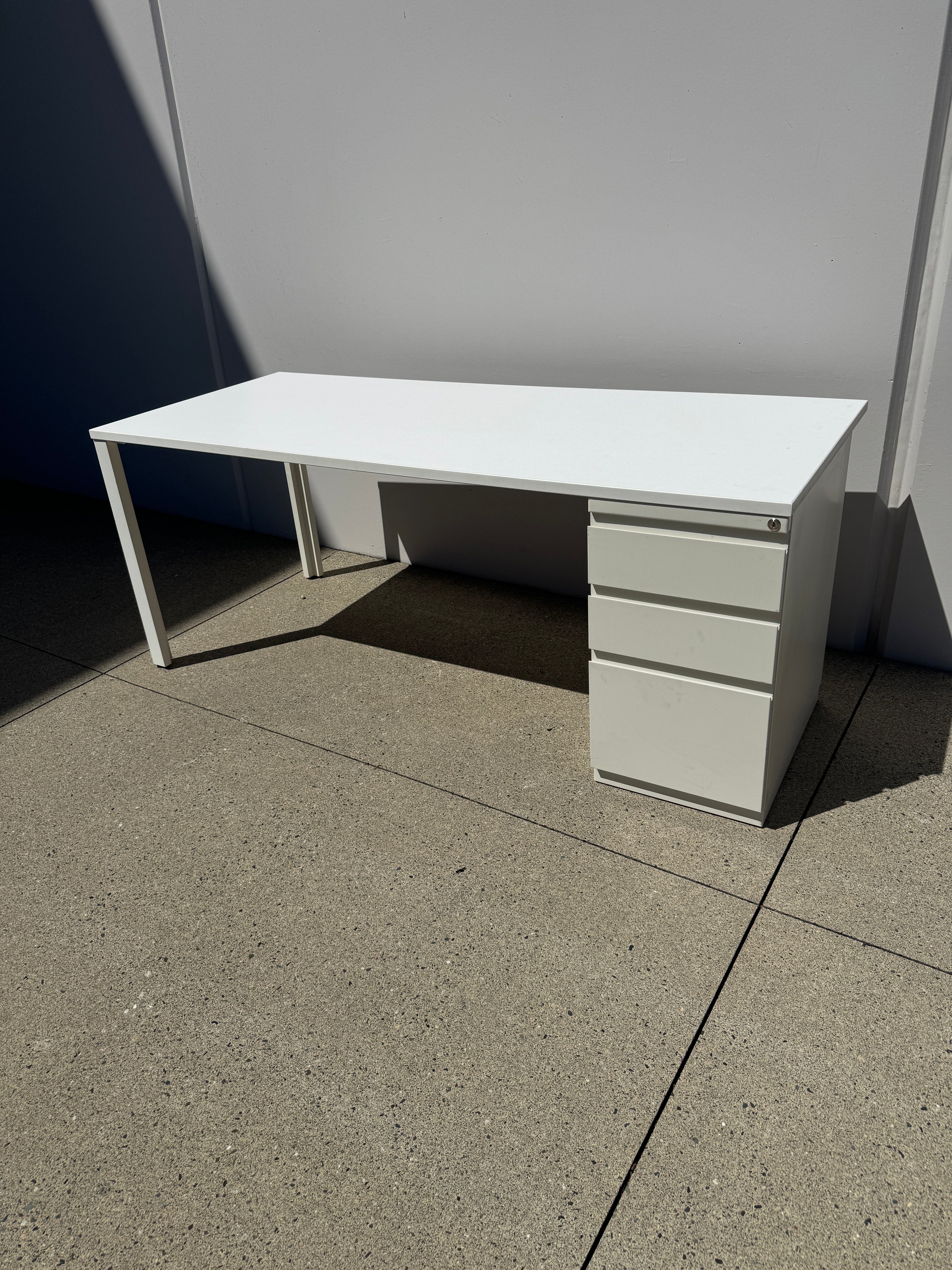 Haworth 72" x 30" Office Desk with Locking Pedestal