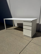 Haworth 72" x 30" Office Desk with Locking Pedestal
