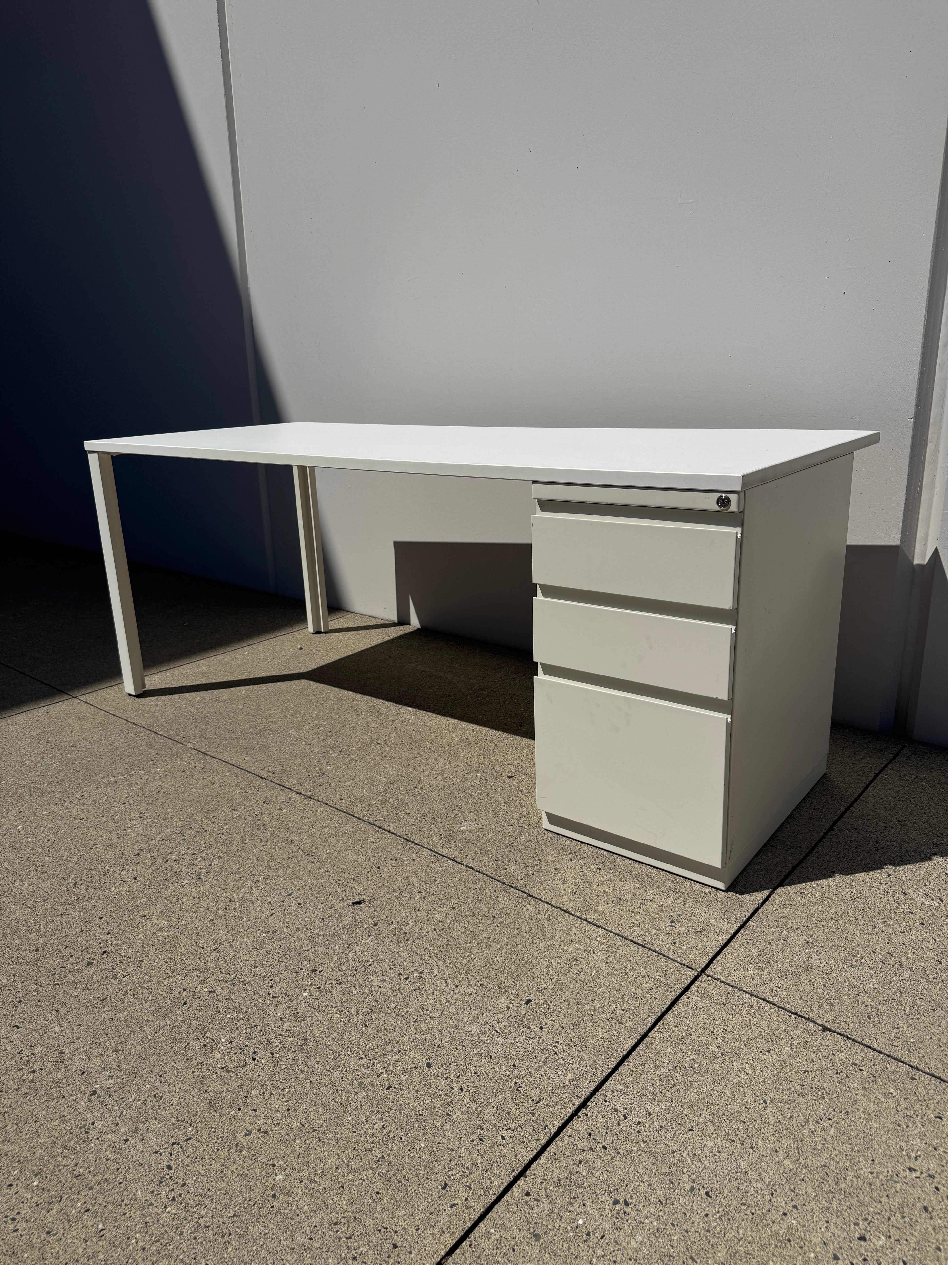 Haworth 72" x 30" Office Desk with Locking Pedestal