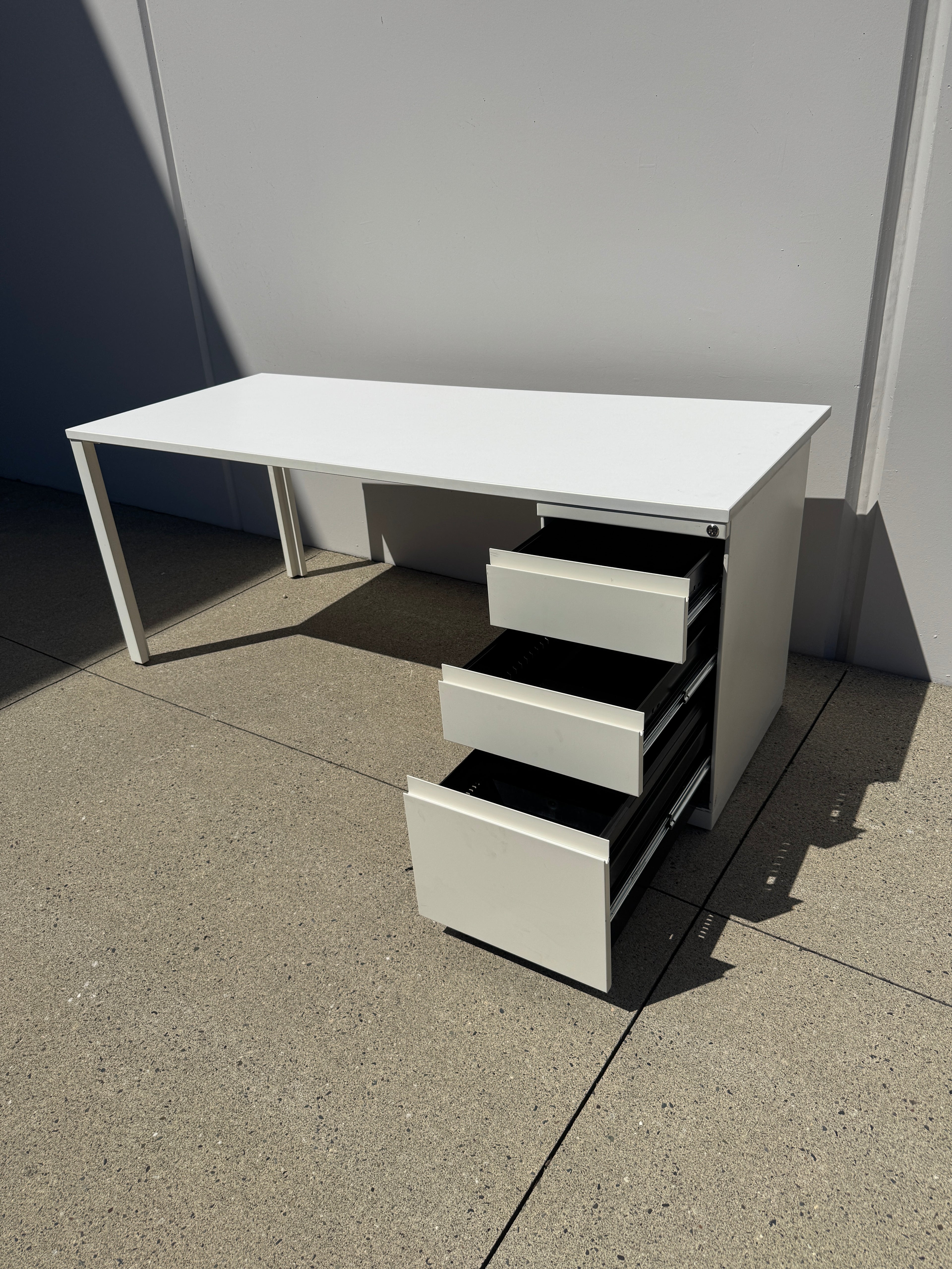 Haworth 72" x 30" Office Desk with Locking Pedestal