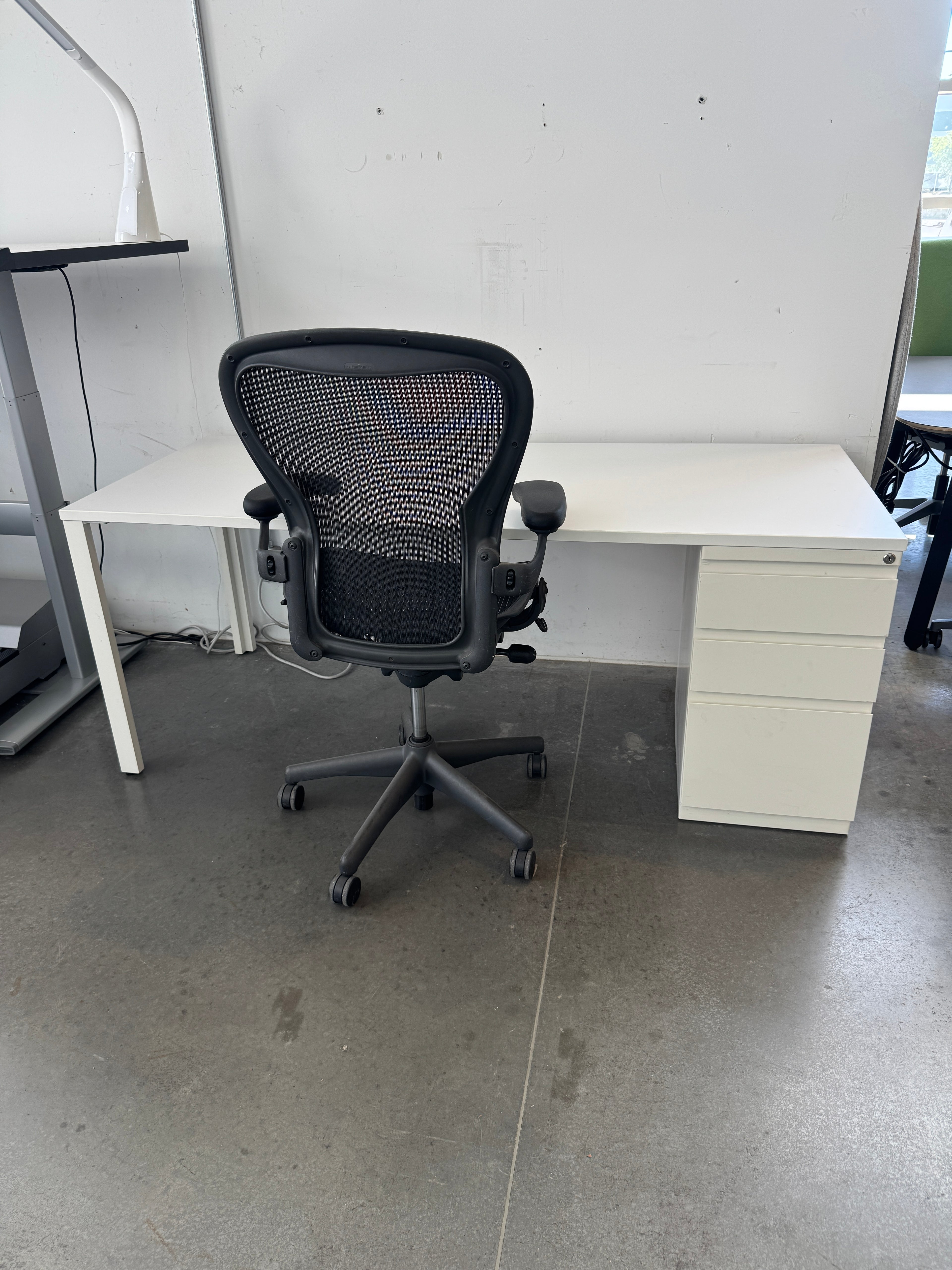Haworth 72" x 30" Office Desk with Locking Pedestal