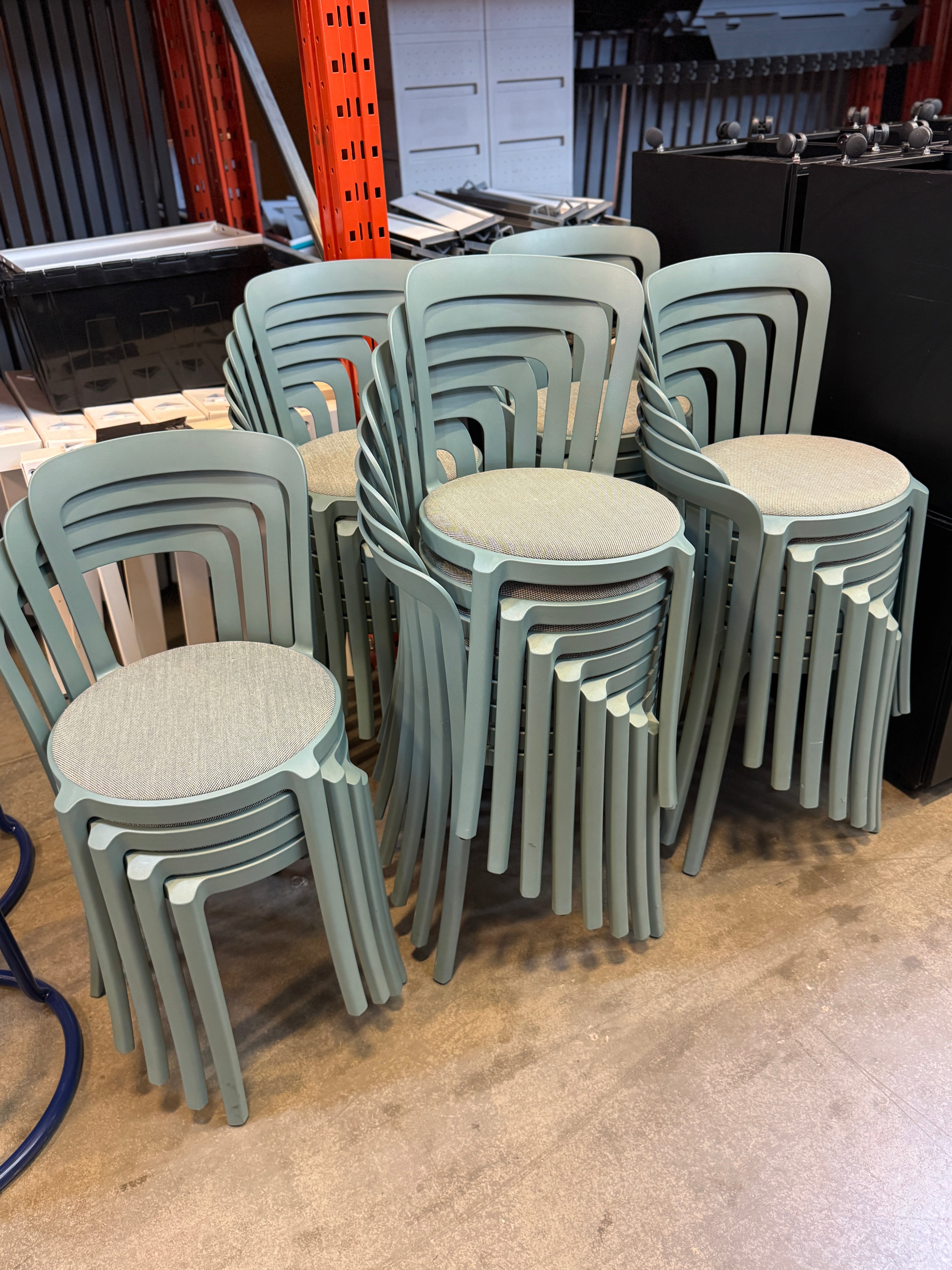 Emeco On & On Designer Stacking Chairs – Upholstered Seat