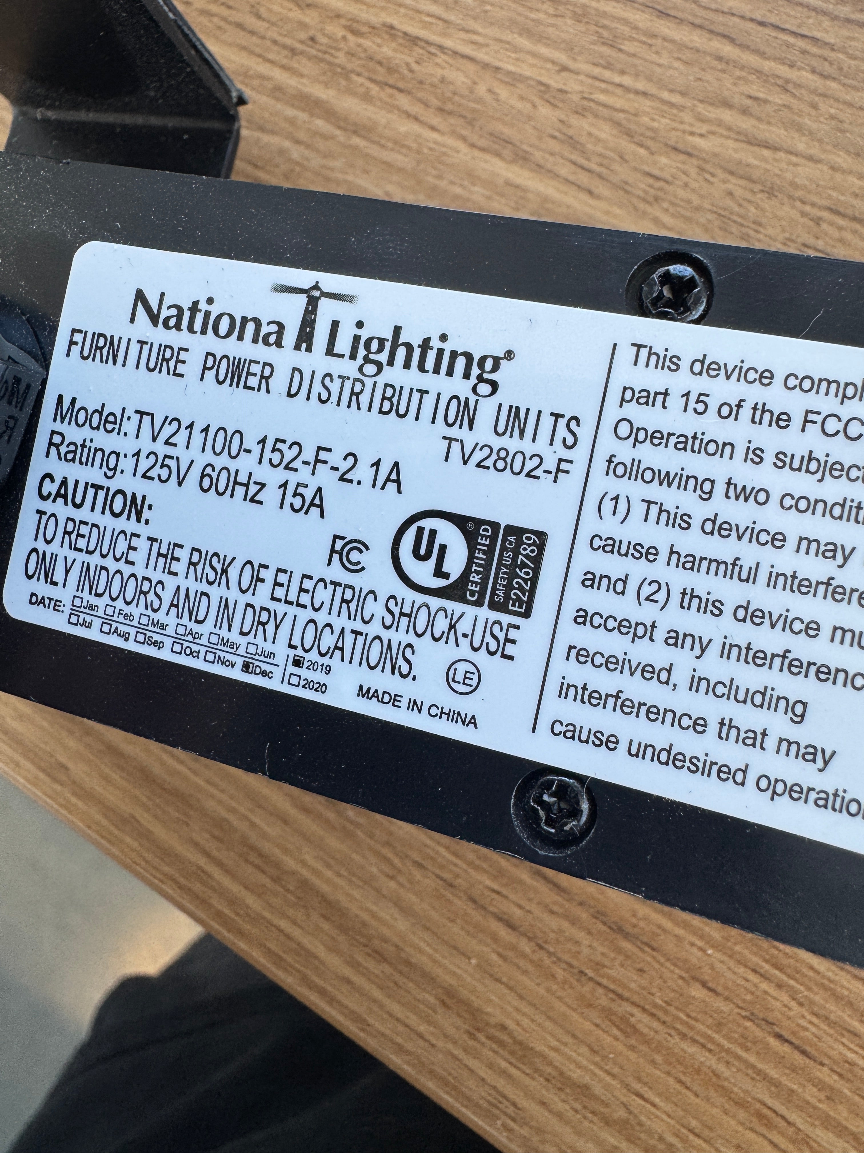 National Lighting Desk Clamp Power Module w/ USB Charging