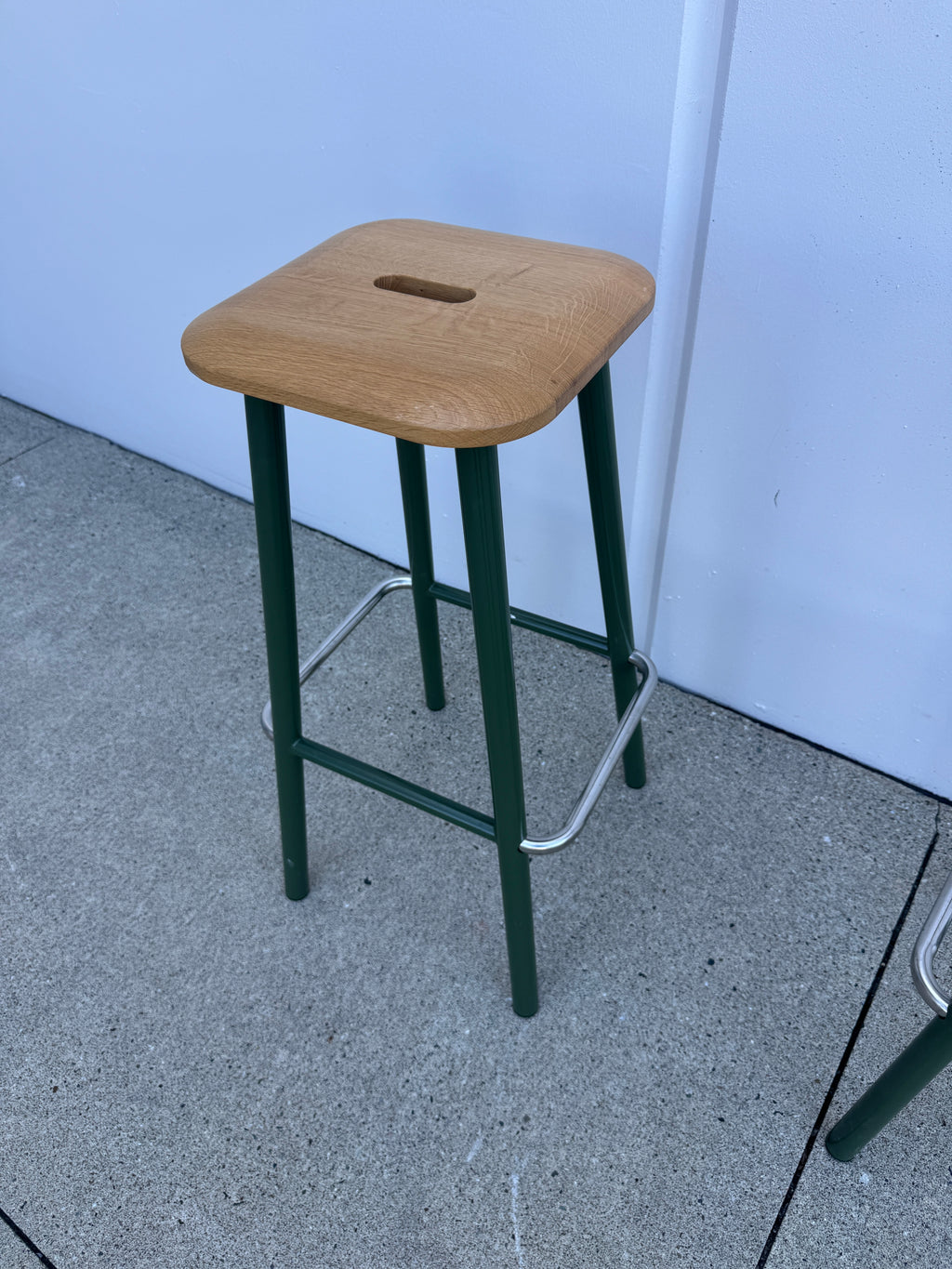 Designer Oak & Steel Bar Stools