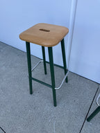 Designer Oak & Steel Bar Stools