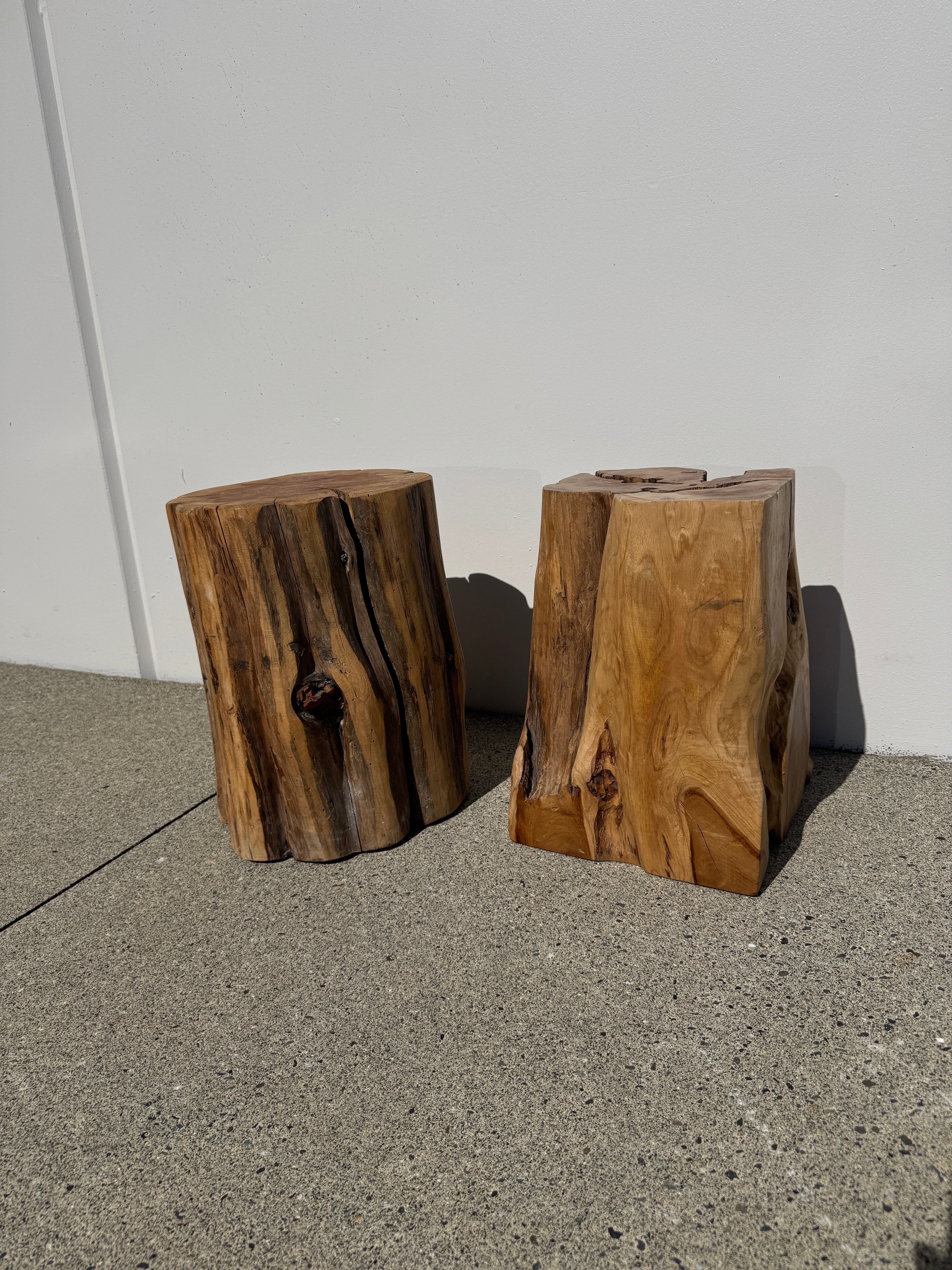 Solid Wood Accent Stool / Side Table – Natural Reclaimed Wood