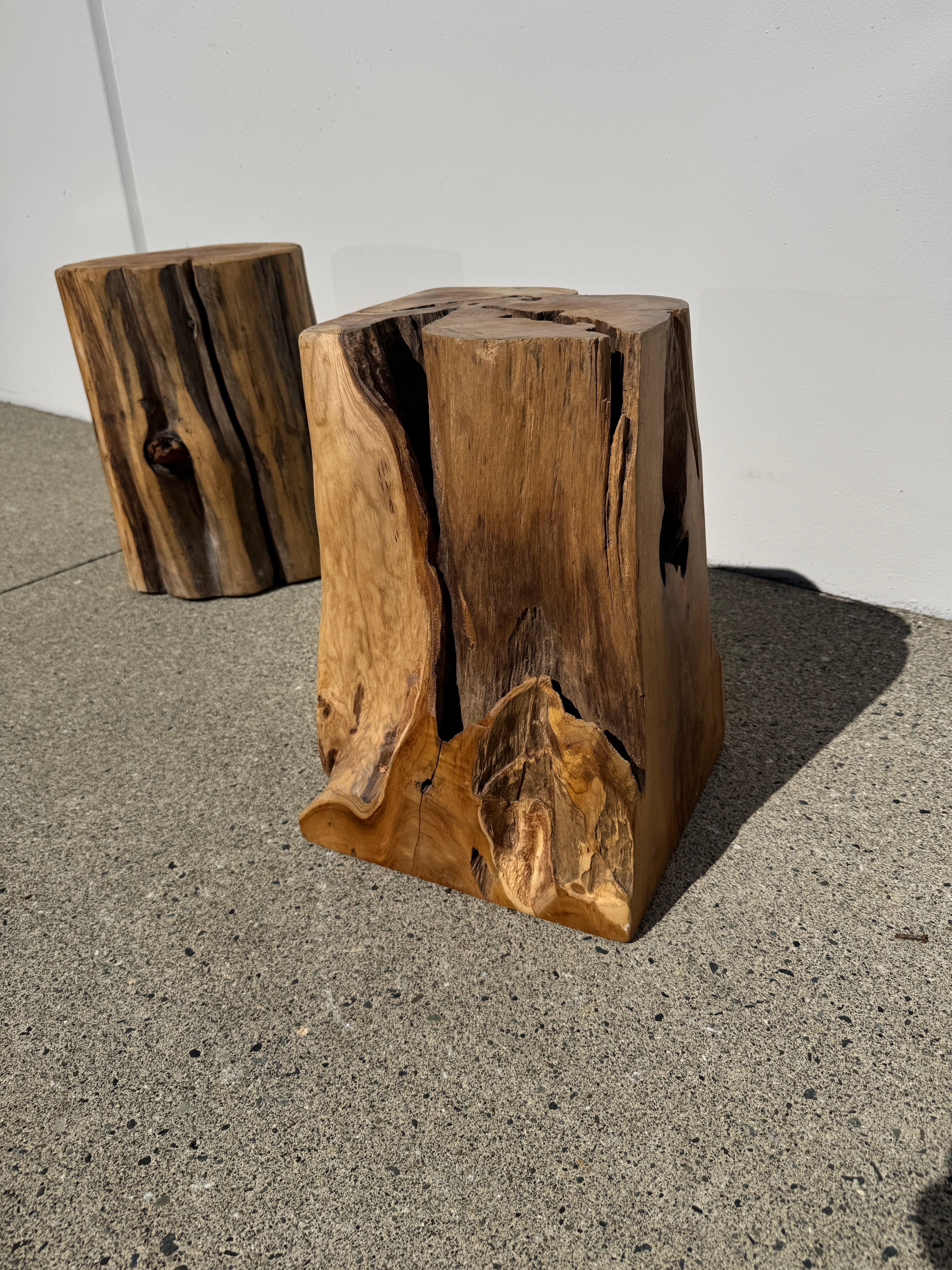 Solid Wood Accent Stool / Side Table – Natural Reclaimed Wood