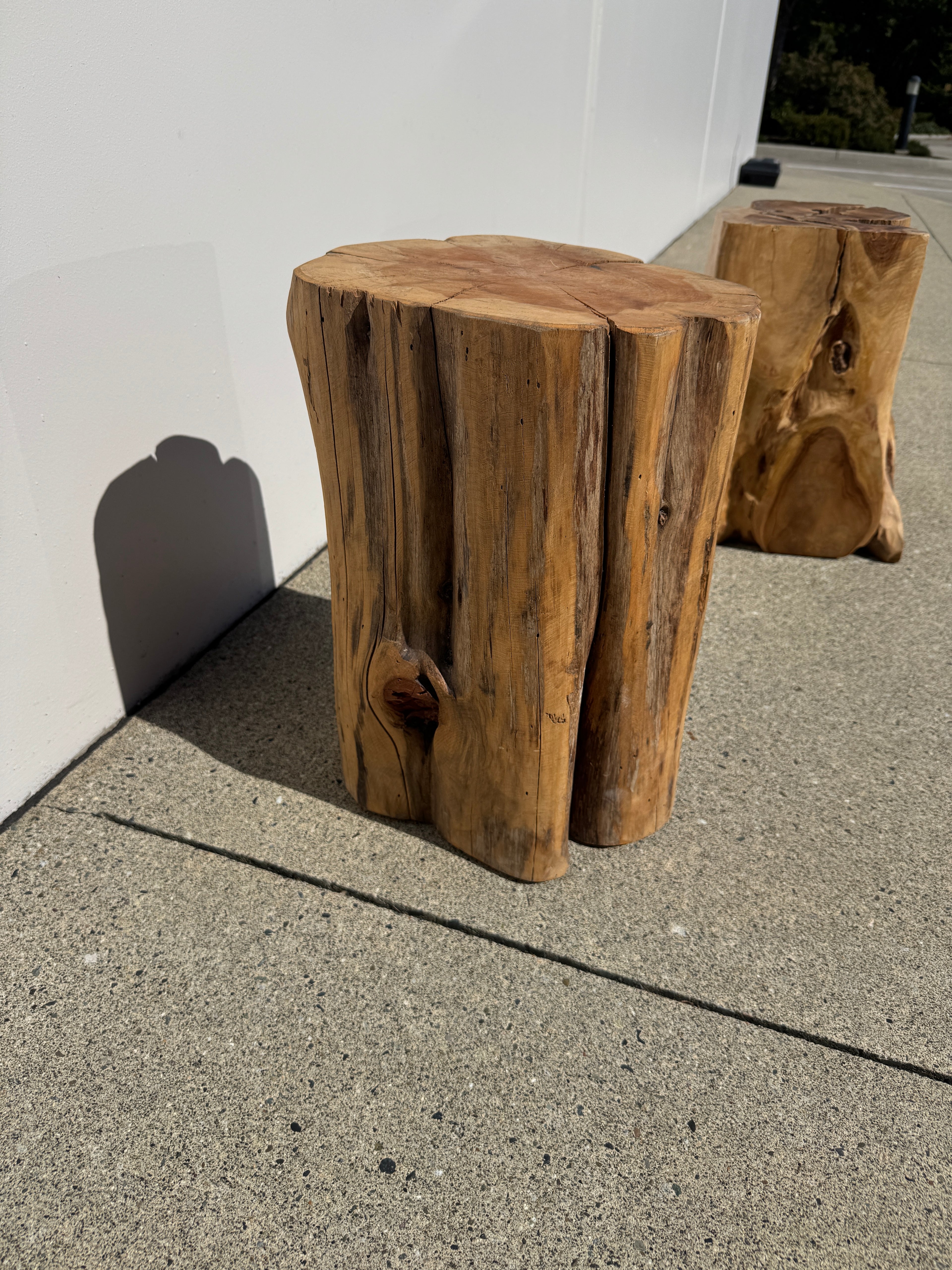 Solid Wood Accent Stool / Side Table – Natural Reclaimed Wood