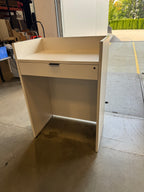 Modern Single White Reception Desk / Check-In Counter