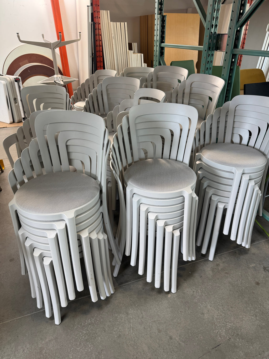 Emeco On & On Designer Stacking Chairs – Upholstered Seat